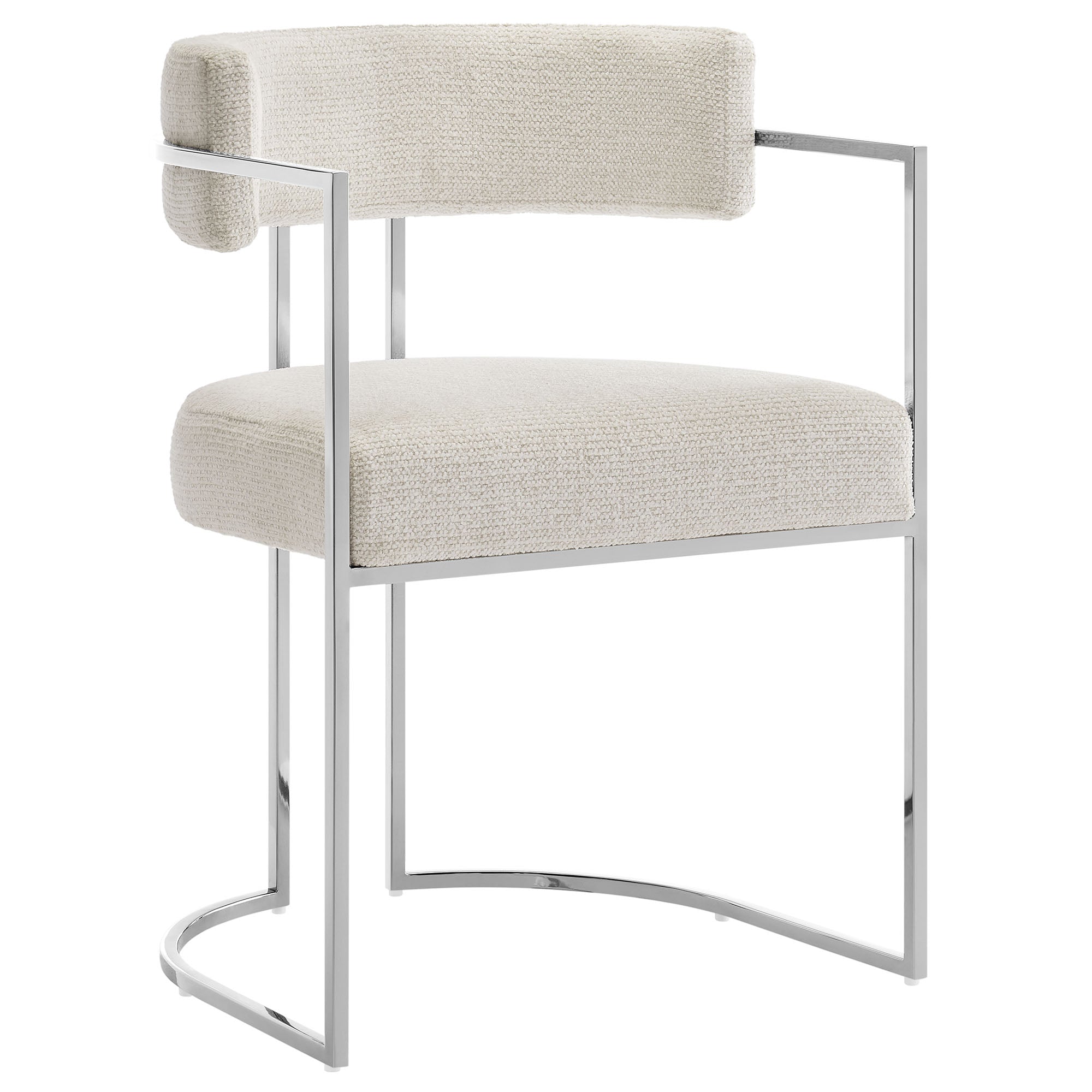 Huron Curved Back Fabric and Metal Dining Accent Chair by Modway - Best Buy Furniture