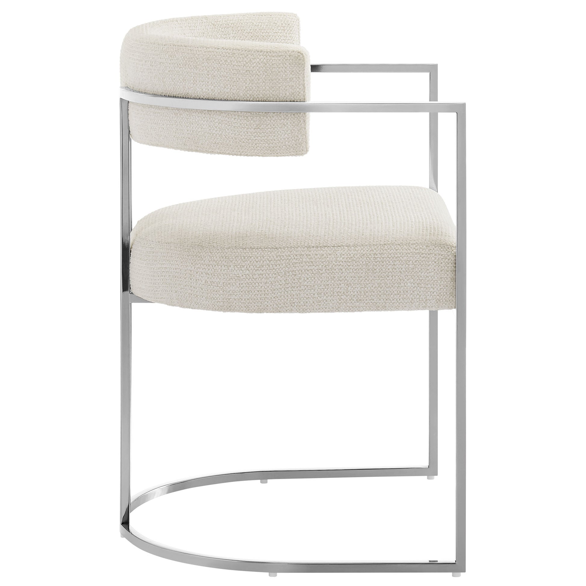 Huron Curved Back Fabric and Metal Dining Accent Chair by Modway - Best Buy Furniture