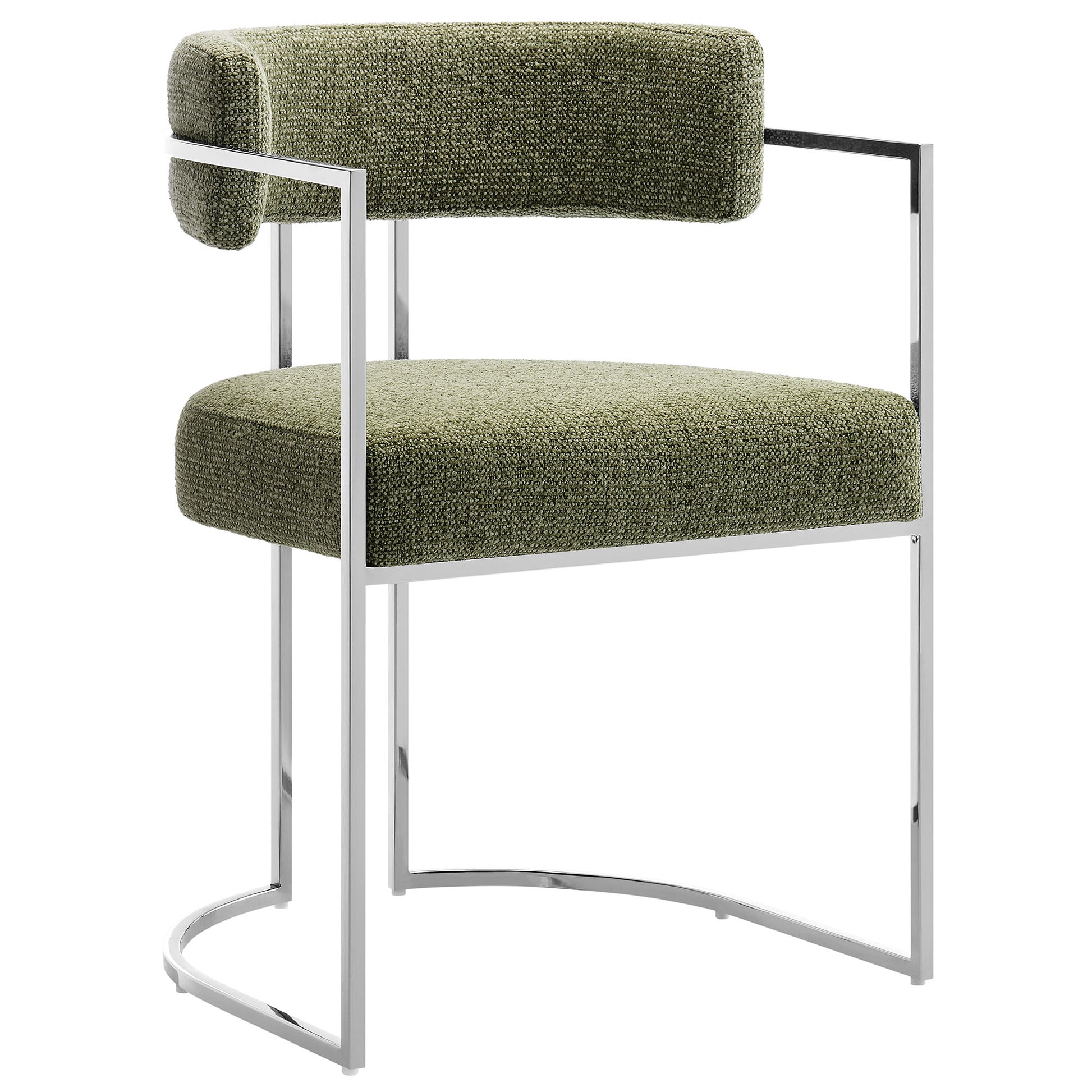 Huron Curved Back Fabric and Metal Dining Accent Chair by Modway - Best Buy Furniture