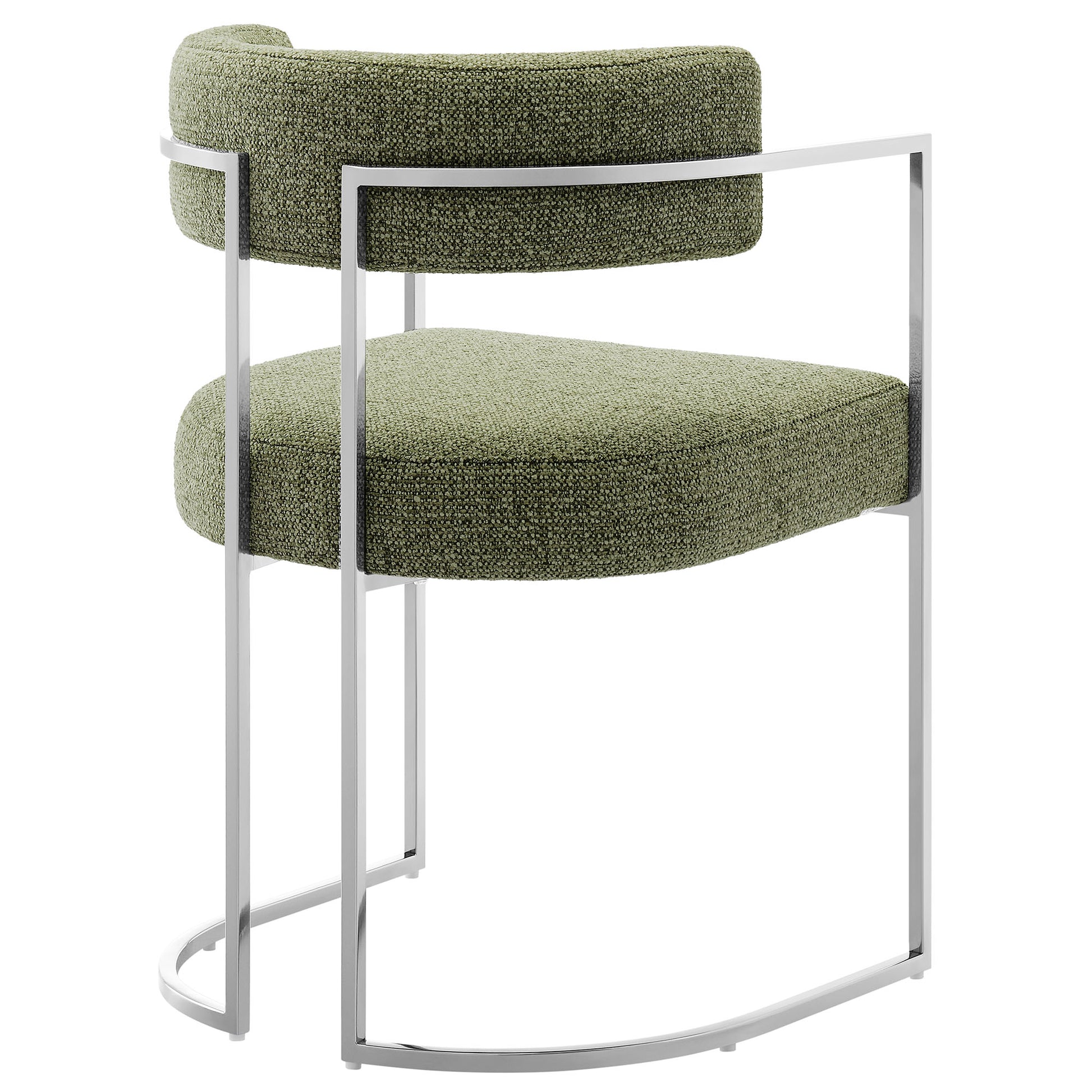 Huron Curved Back Fabric and Metal Dining Accent Chair by Modway - Best Buy Furniture