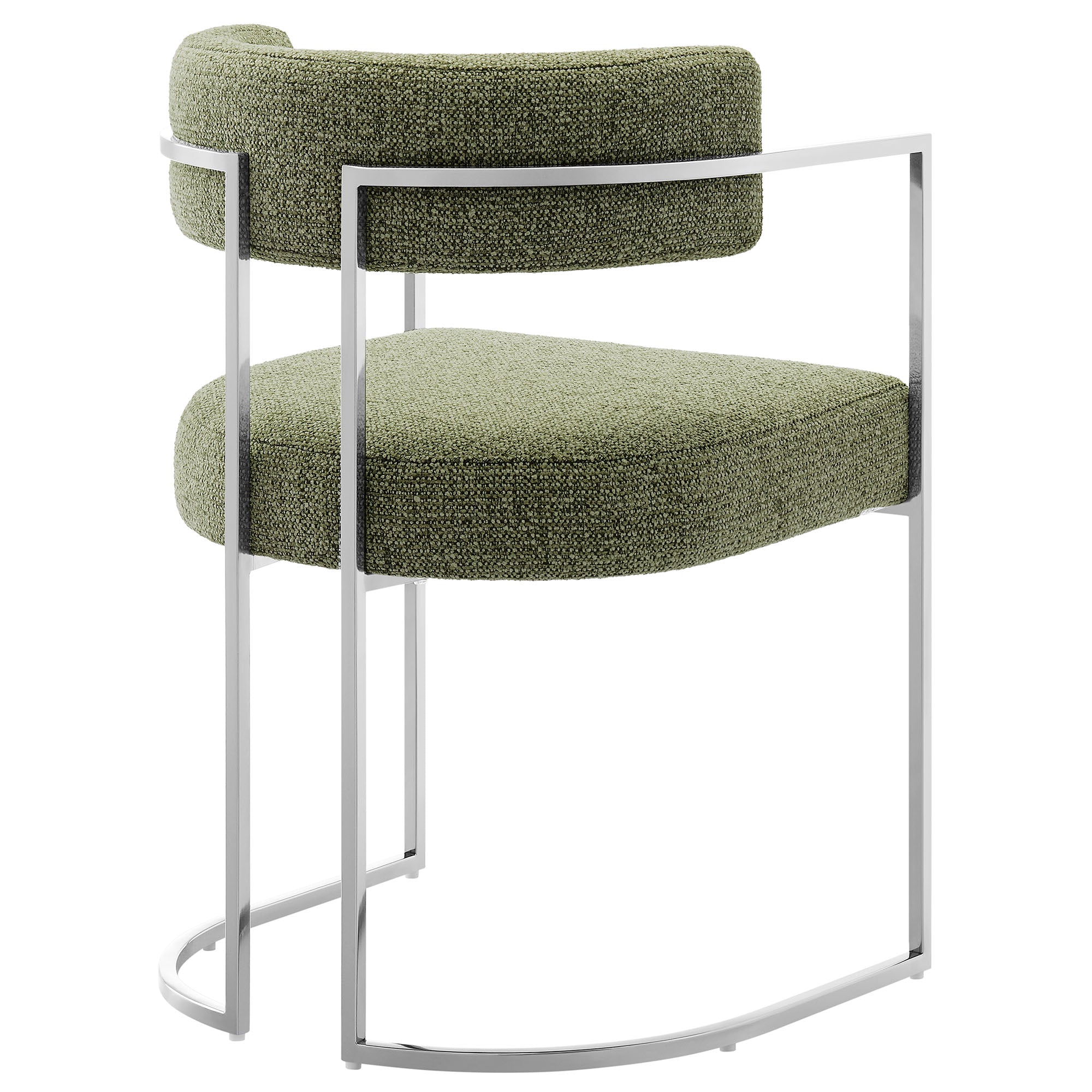 Huron Curved Back Fabric and Metal Dining Accent Chair by Modway - Best Buy Furniture