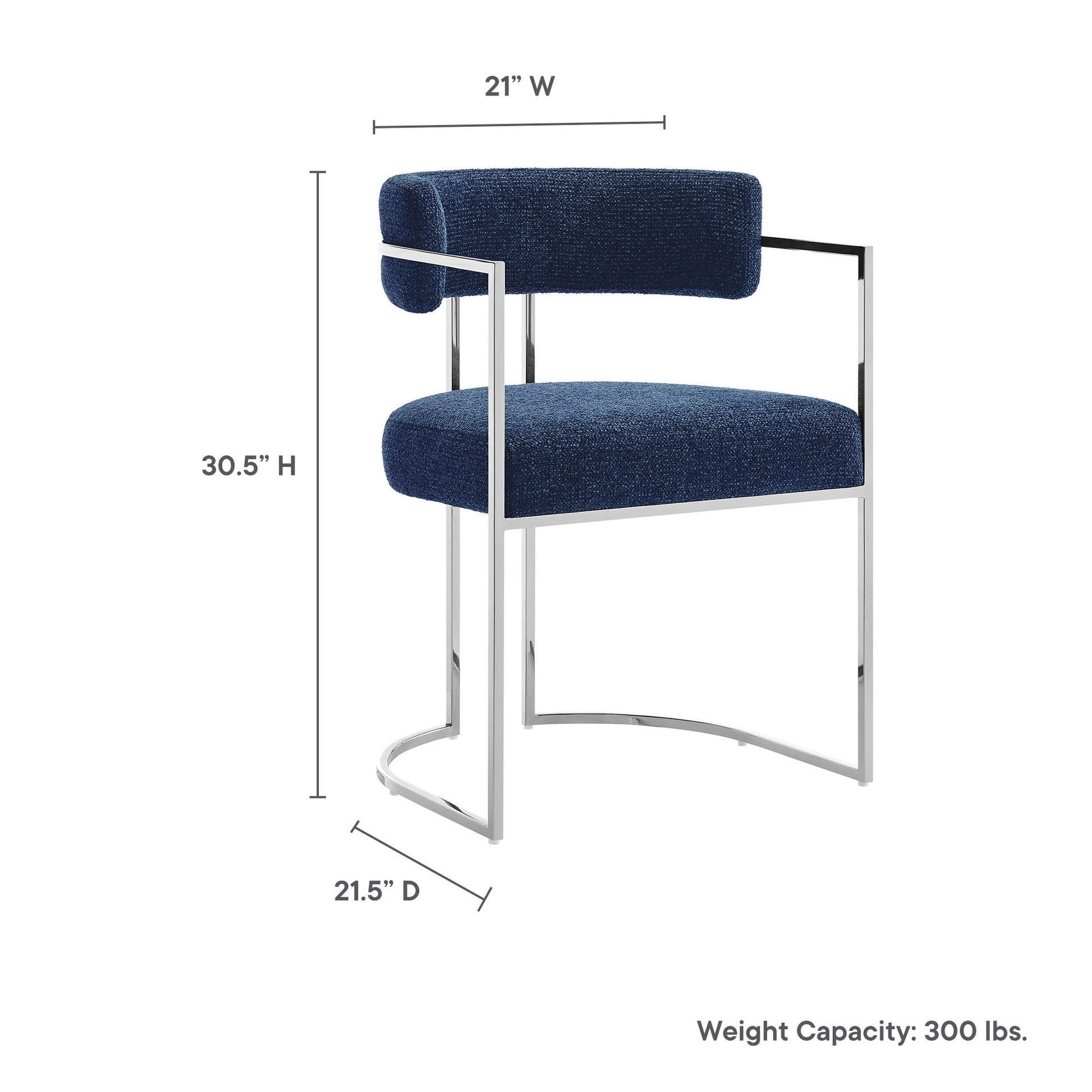Huron Curved Back Fabric and Metal Dining Accent Chair by Modway - Best Buy Furniture