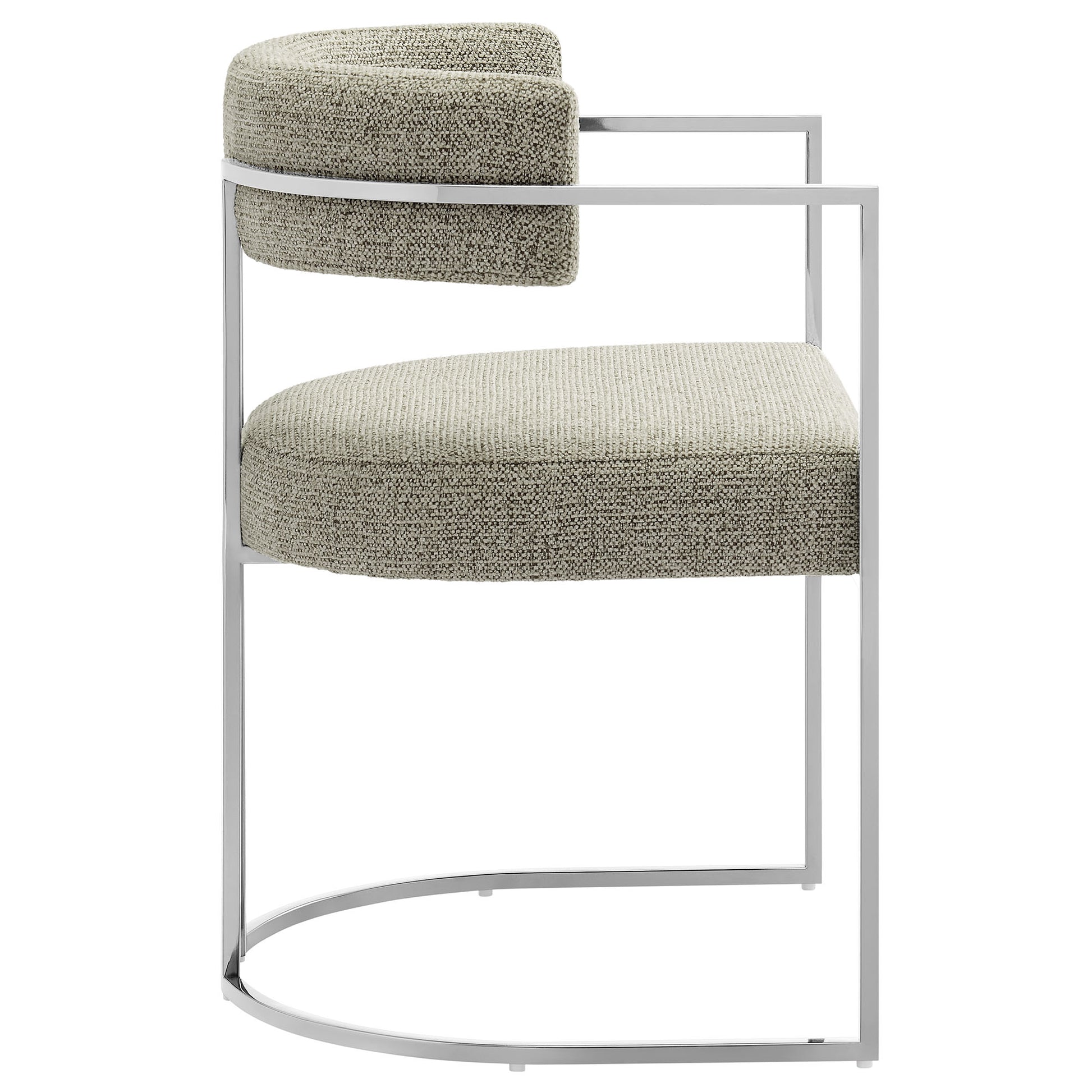 Huron Curved Back Fabric and Metal Dining Accent Chair by Modway - Best Buy Furniture