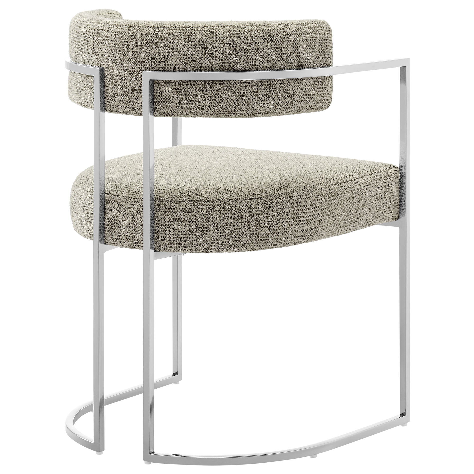 Huron Curved Back Fabric and Metal Dining Accent Chair by Modway - Best Buy Furniture