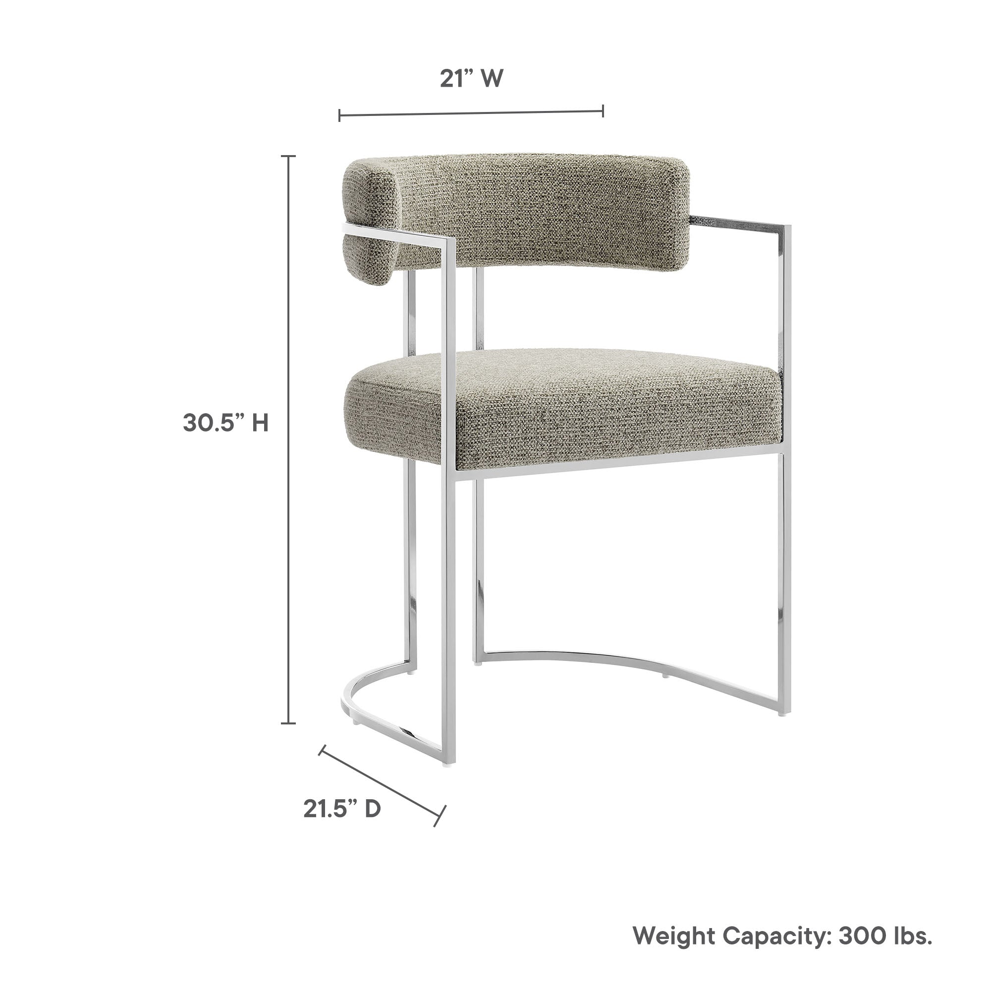 Huron Curved Back Fabric and Metal Dining Accent Chair by Modway - Best Buy Furniture