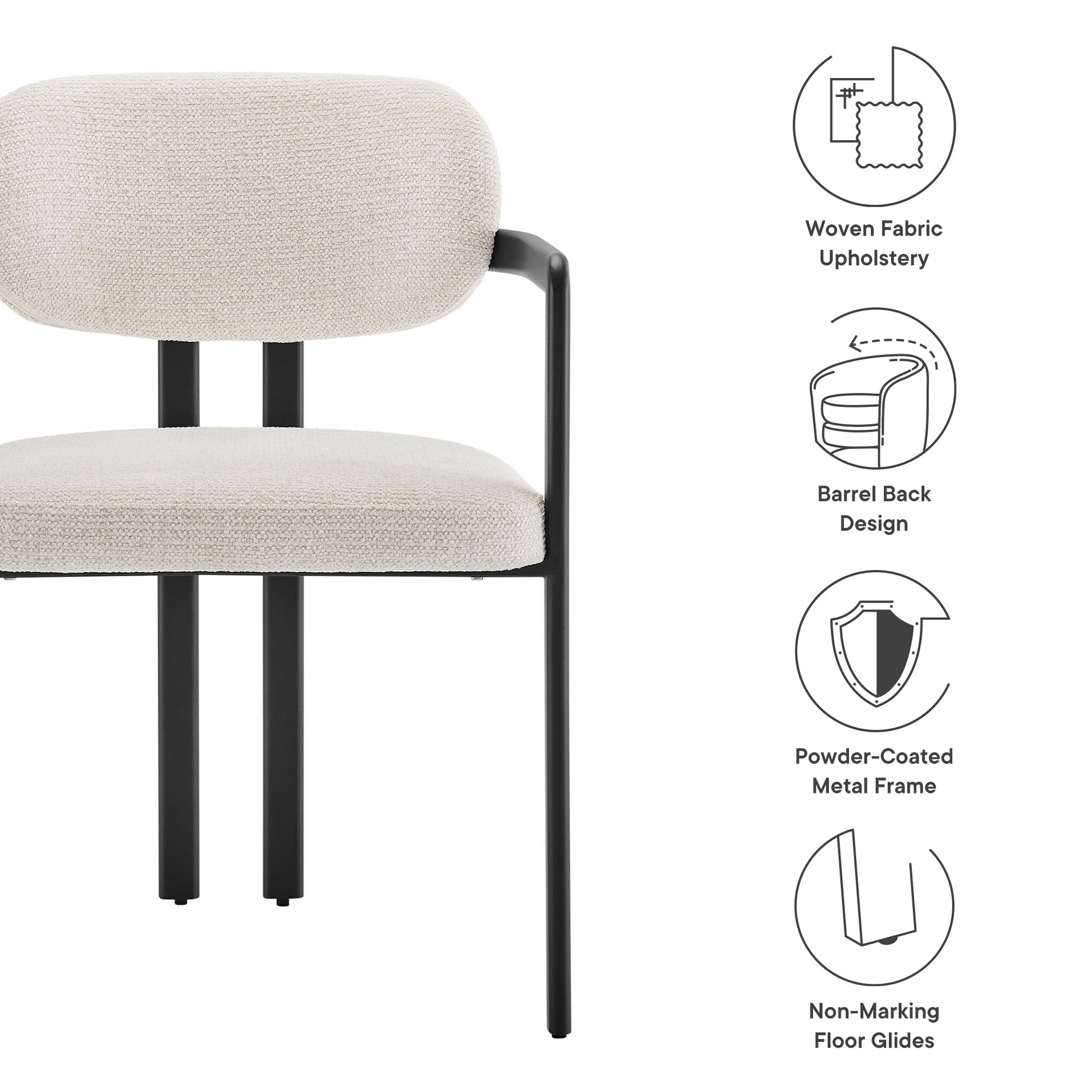 Elio Barrel Fabric and Metal Dining Chair by Modway - Best Buy Furniture