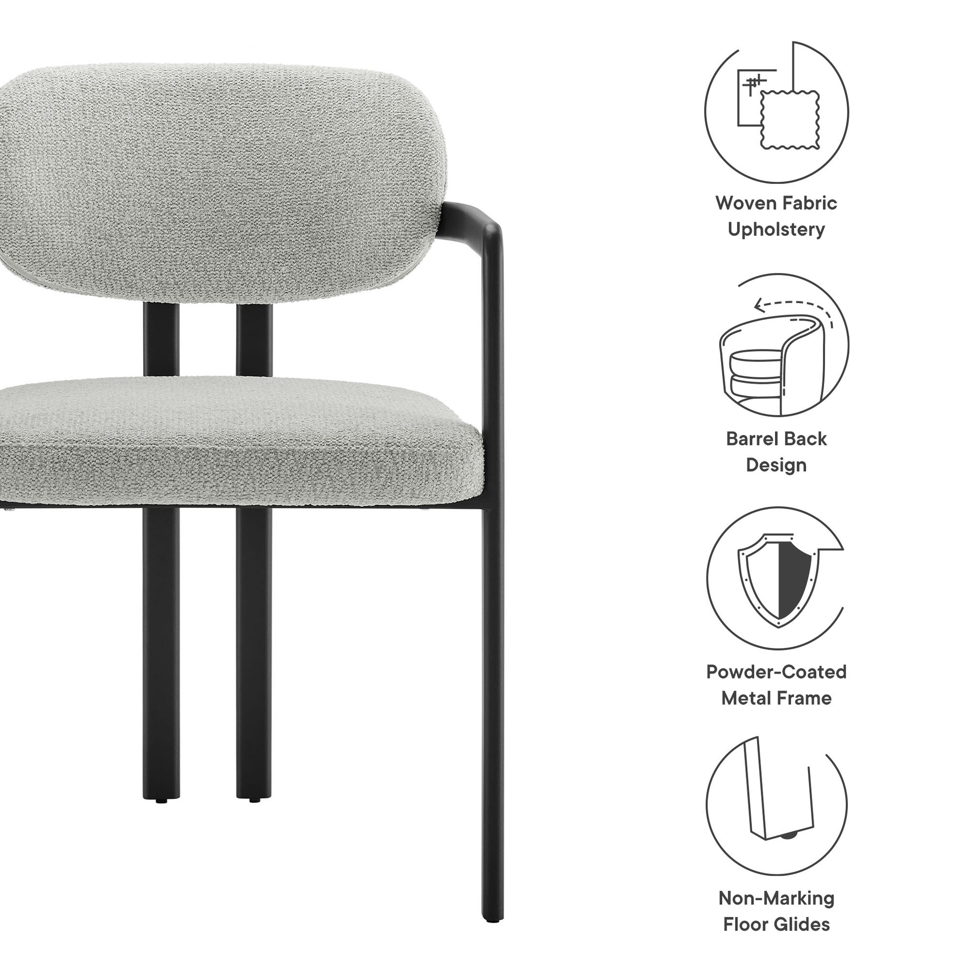 Elio Barrel Fabric and Metal Dining Chair by Modway - Best Buy Furniture