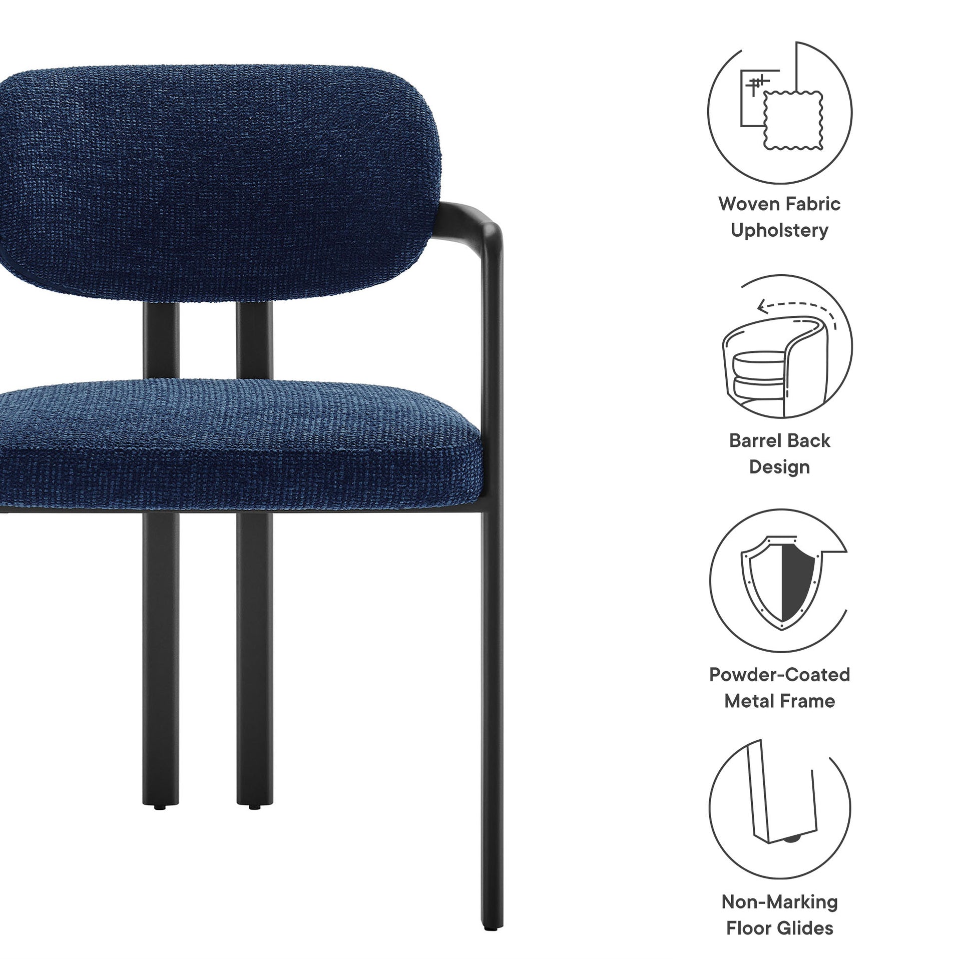 Elio Barrel Fabric and Metal Dining Chair by Modway - Best Buy Furniture