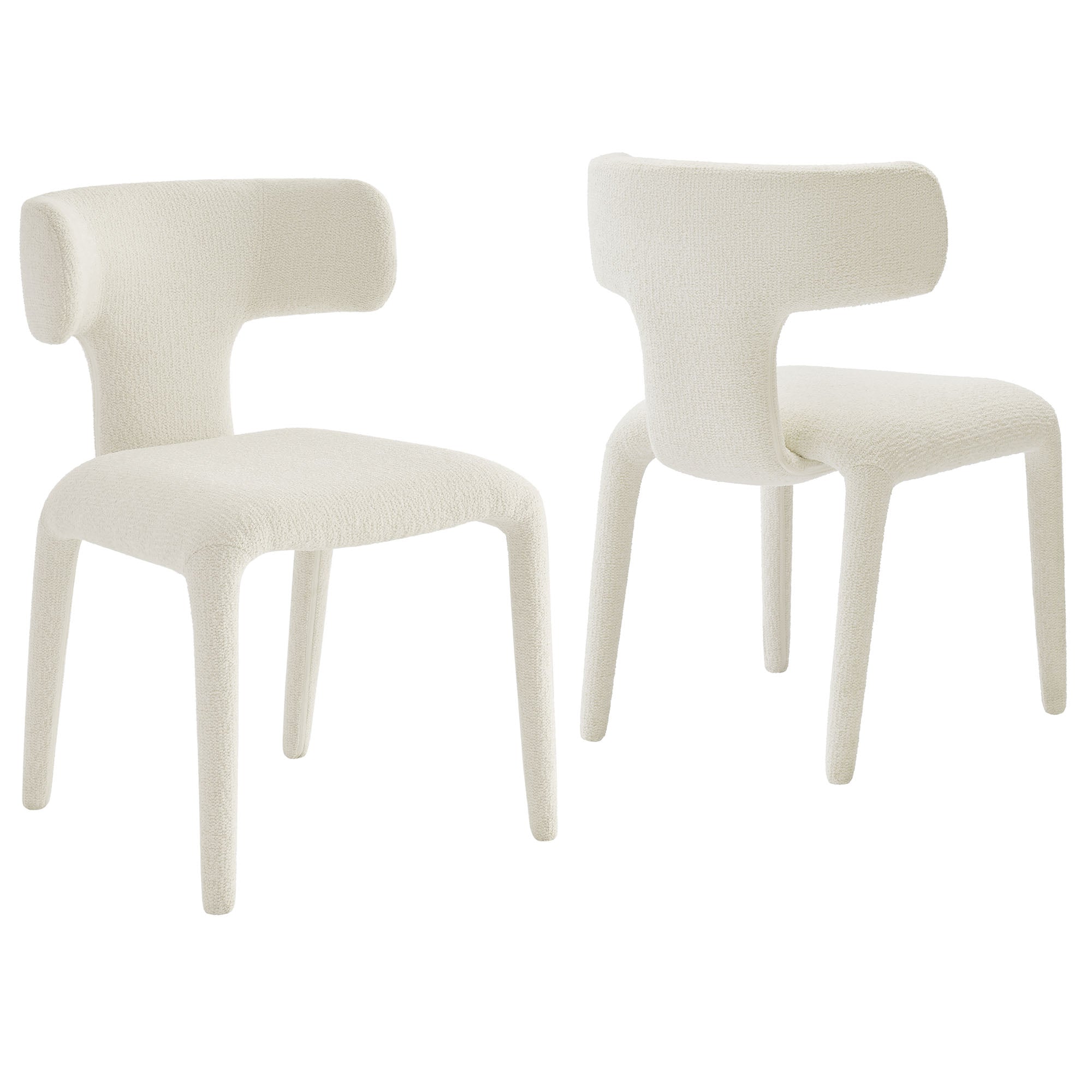 Stellan Curved Back Boucle Upholstered Dining Chair Set of 2 by Modway - Best Buy Furniture