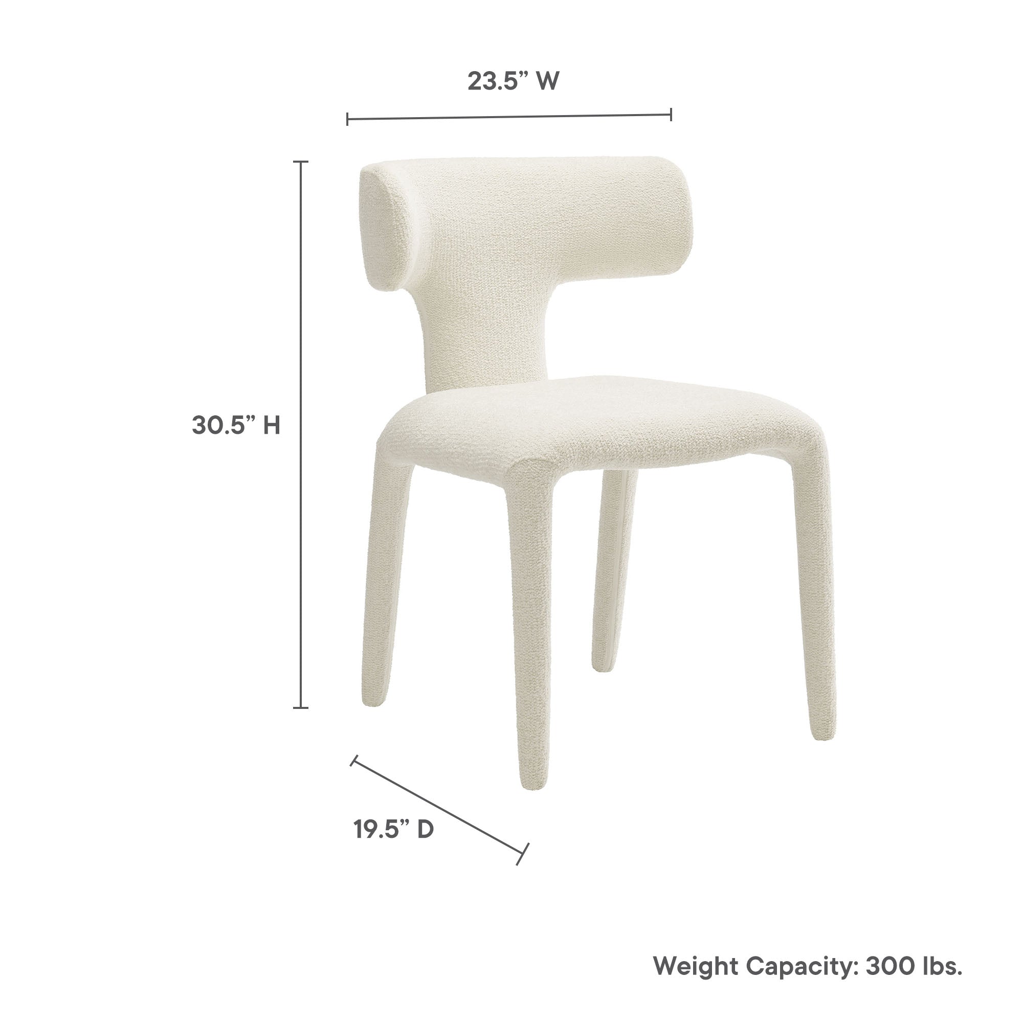 Stellan Curved Back Boucle Upholstered Dining Chair Set of 2 by Modway - Best Buy Furniture