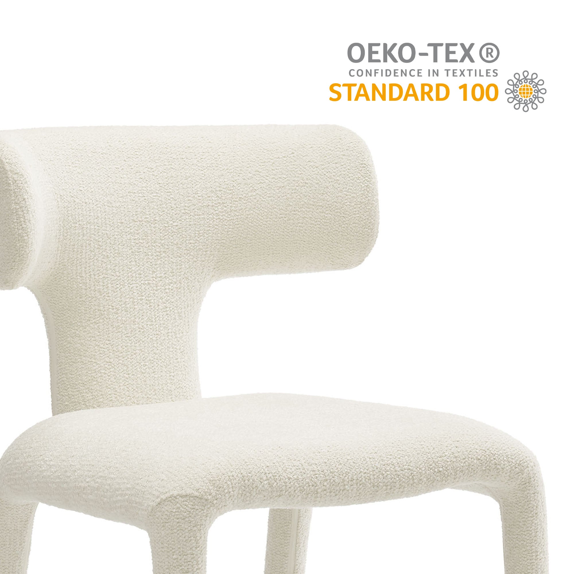 Stellan Curved Back Boucle Upholstered Dining Chair Set of 2 by Modway - Best Buy Furniture