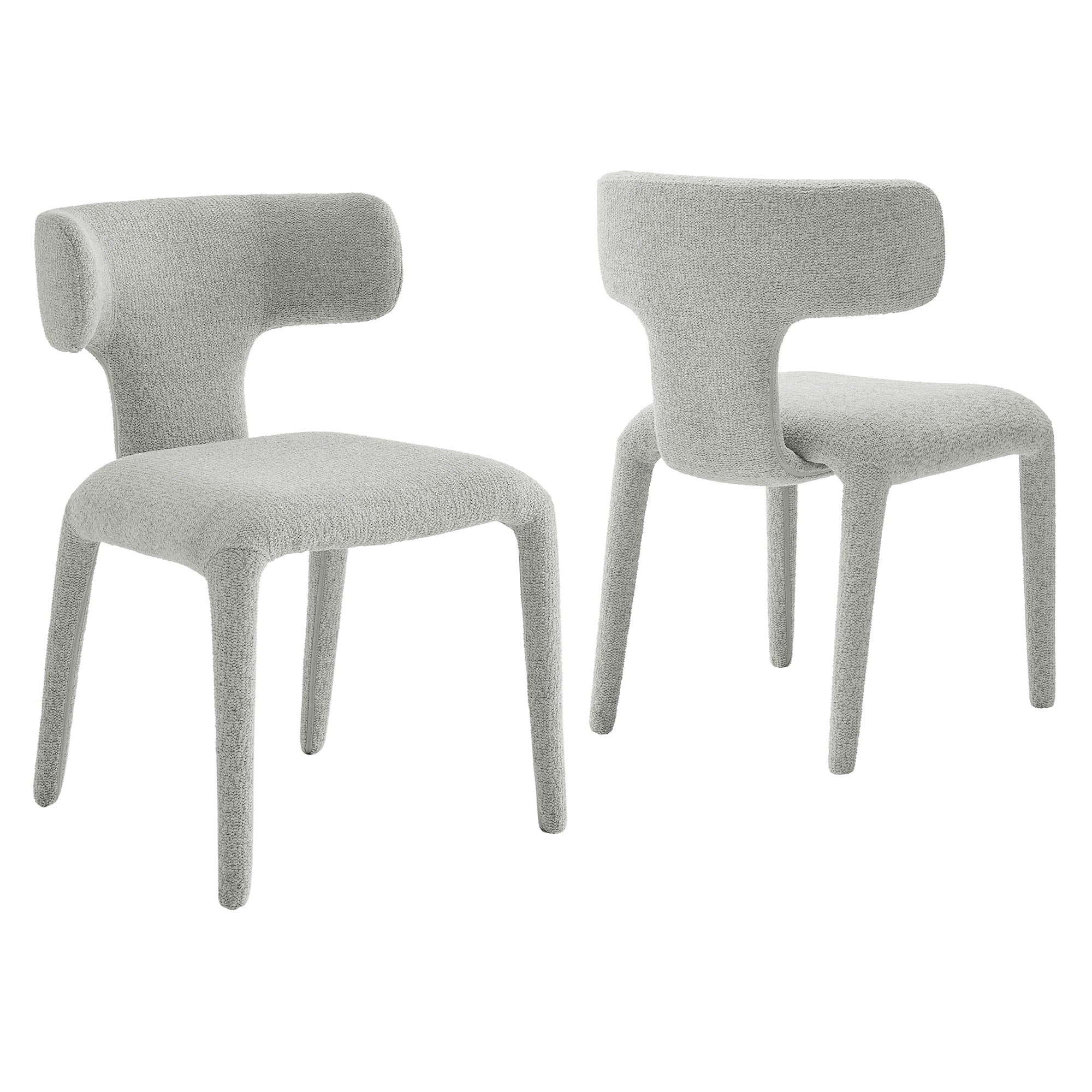 Stellan Curved Back Boucle Upholstered Dining Chair Set of 2 by Modway - Best Buy Furniture