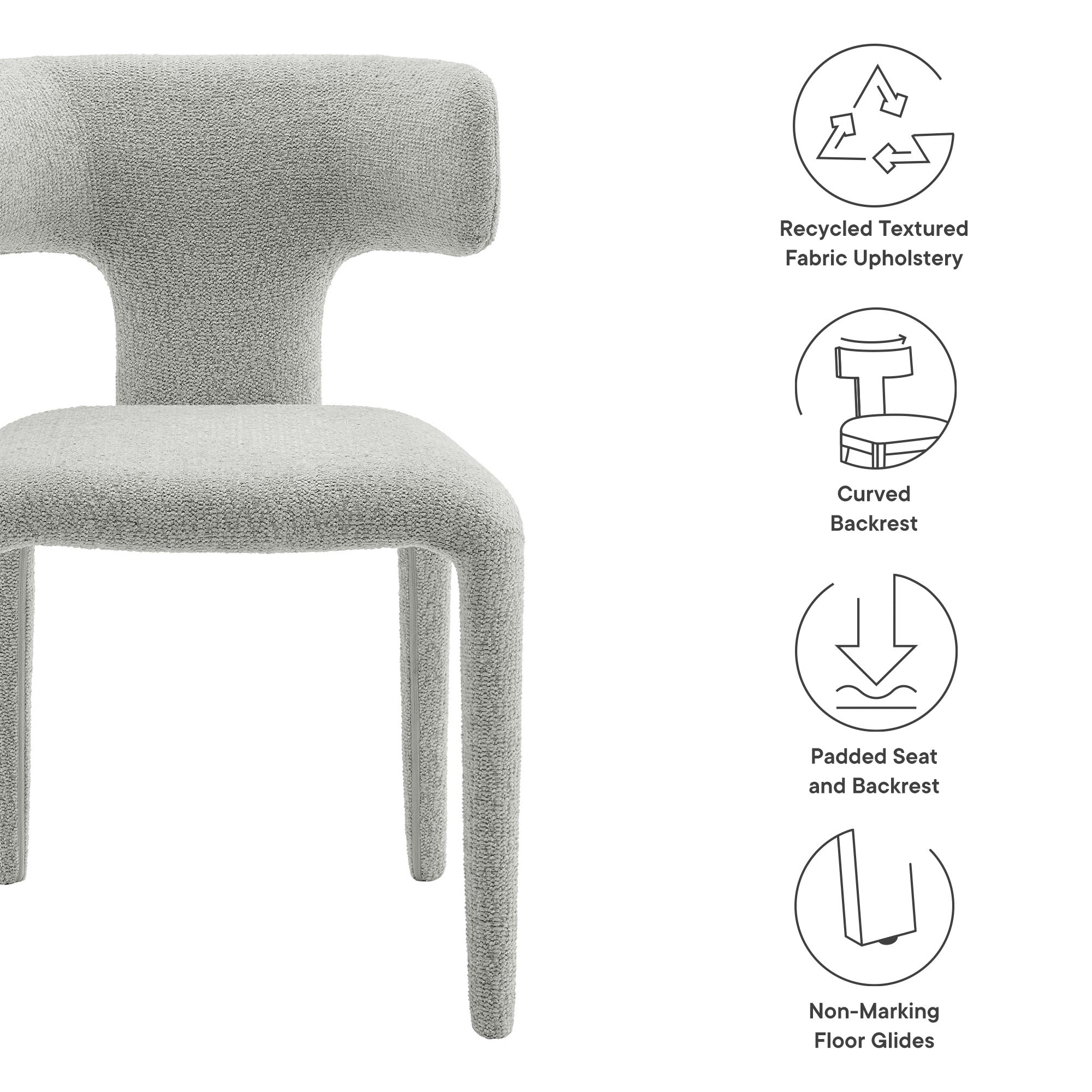 Stellan Curved Back Boucle Upholstered Dining Chair Set of 2 by Modway - Best Buy Furniture