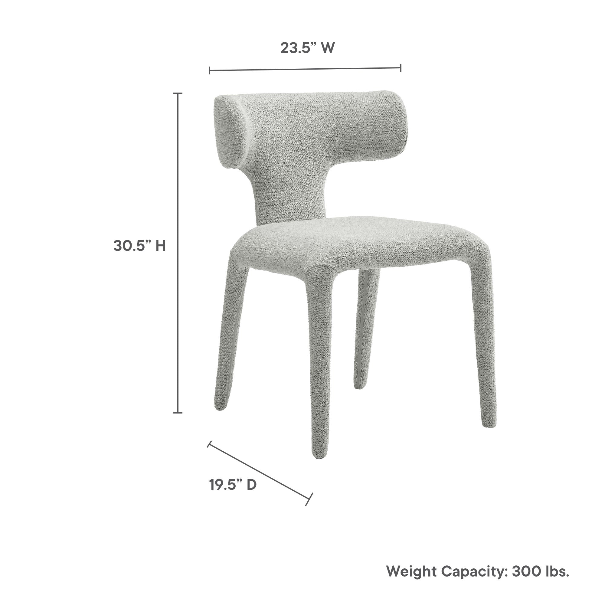 Stellan Curved Back Boucle Upholstered Dining Chair Set of 2 by Modway - Best Buy Furniture