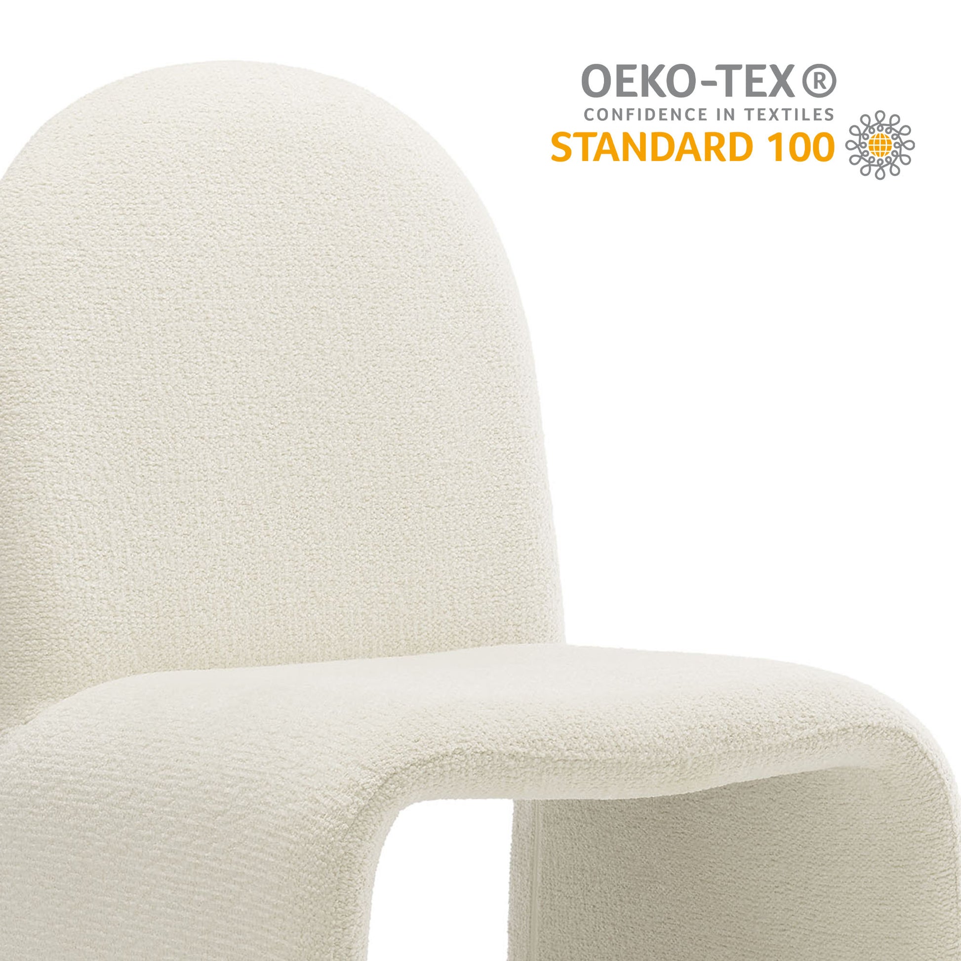 Junia Boucle Upholstered Arch Armless Dining Chair by Modway - Best Buy Furniture