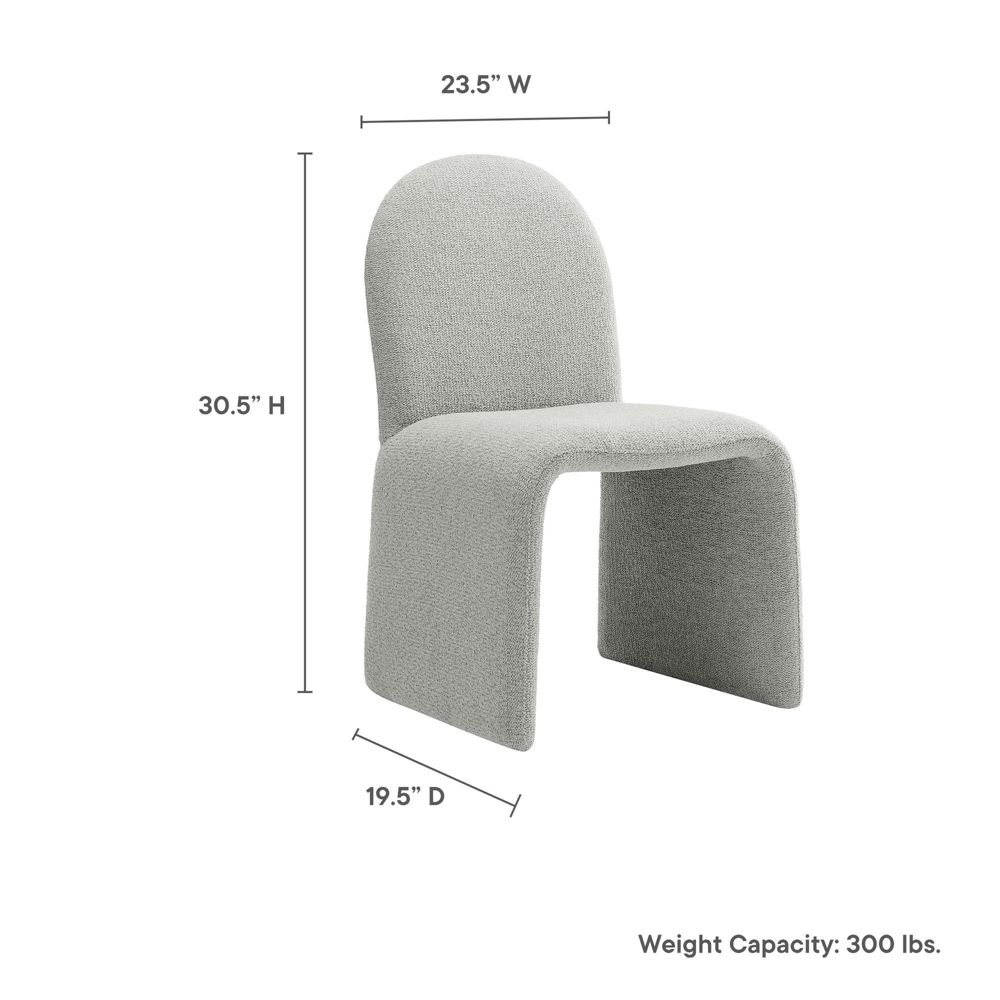 Junia Boucle Upholstered Arch Armless Dining Chair by Modway - Best Buy Furniture