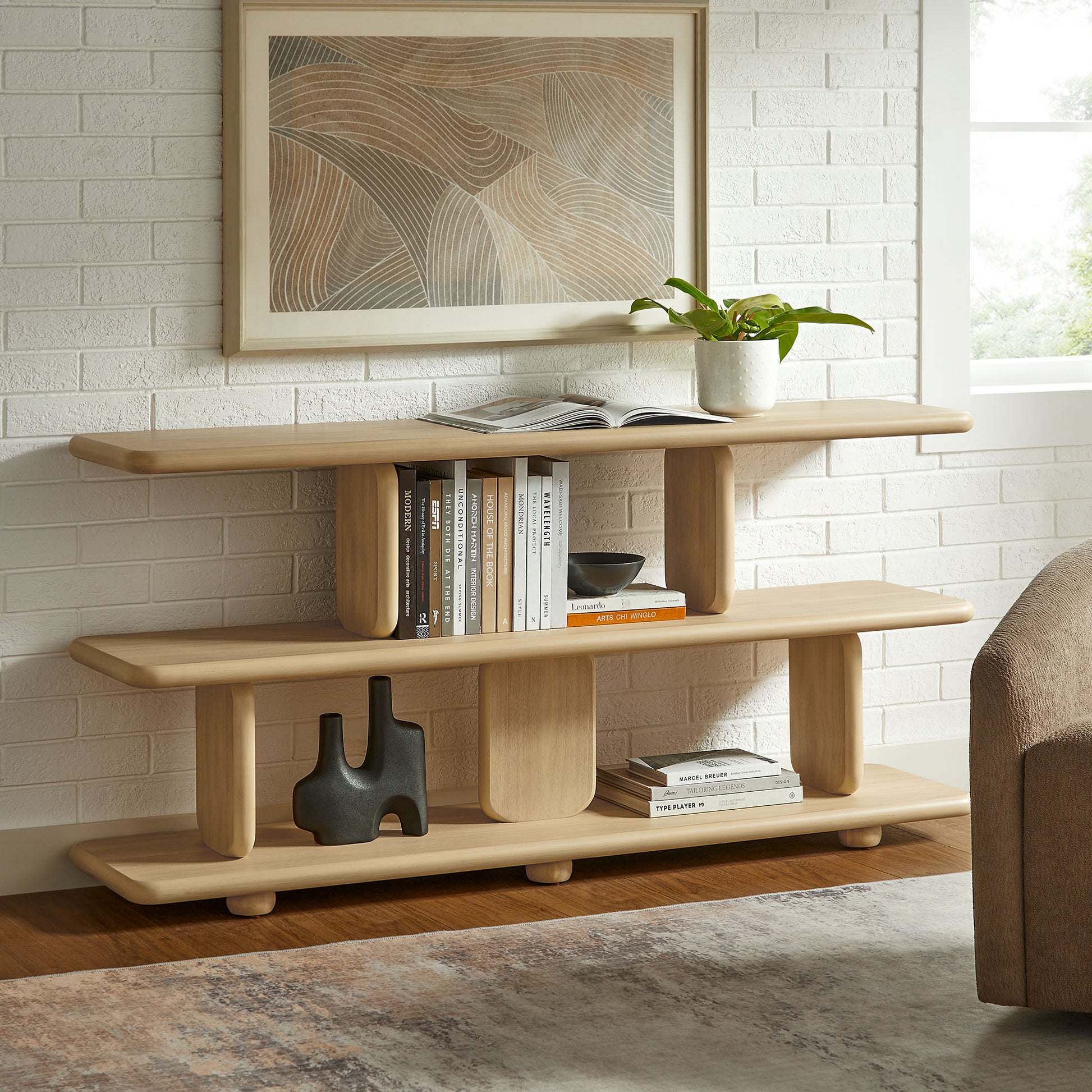 Lyle Sculptural 2-Tier Bookshelf by Modway - Best Buy Furniture