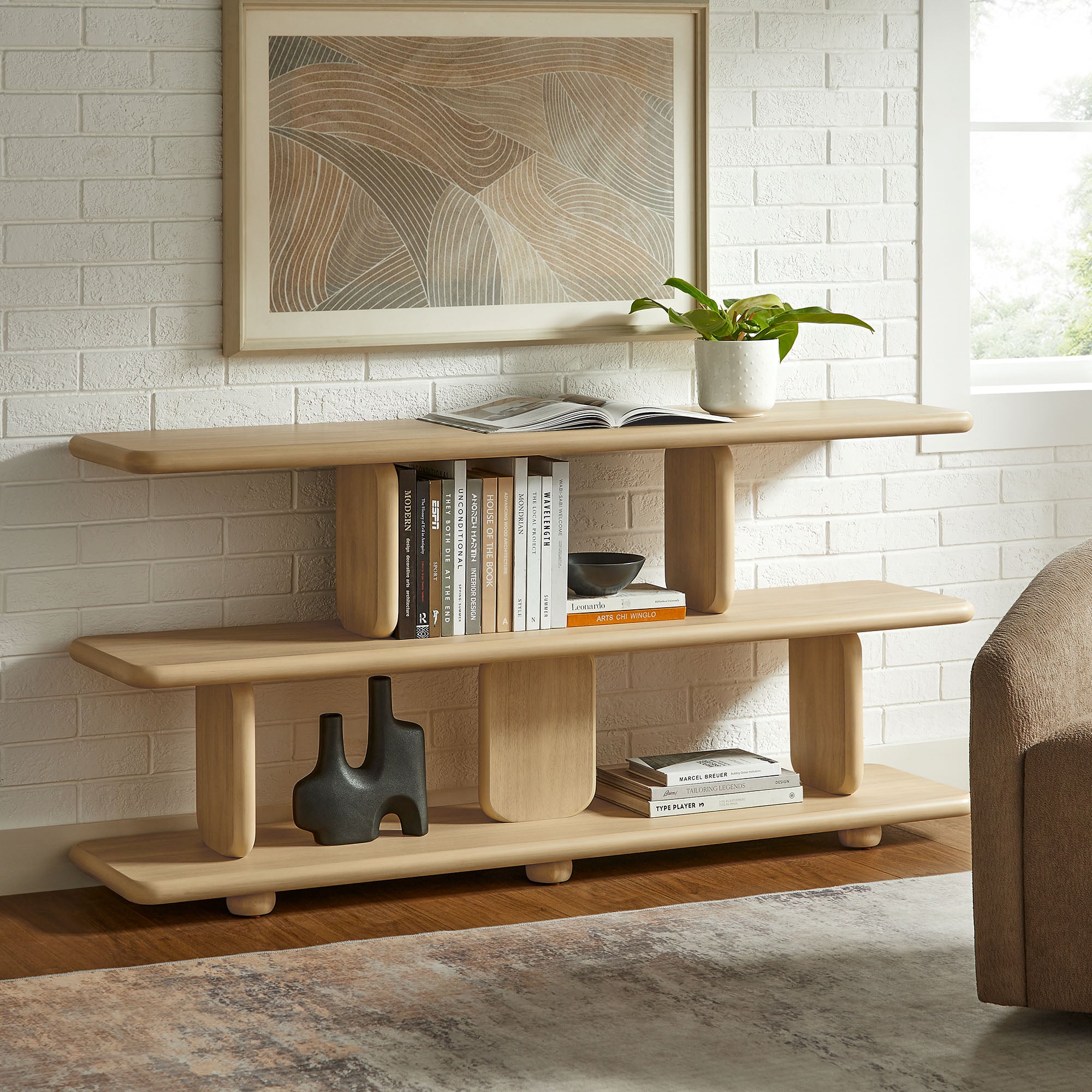 Lyle Sculptural 2-Tier Bookshelf by Modway - Best Buy Furniture