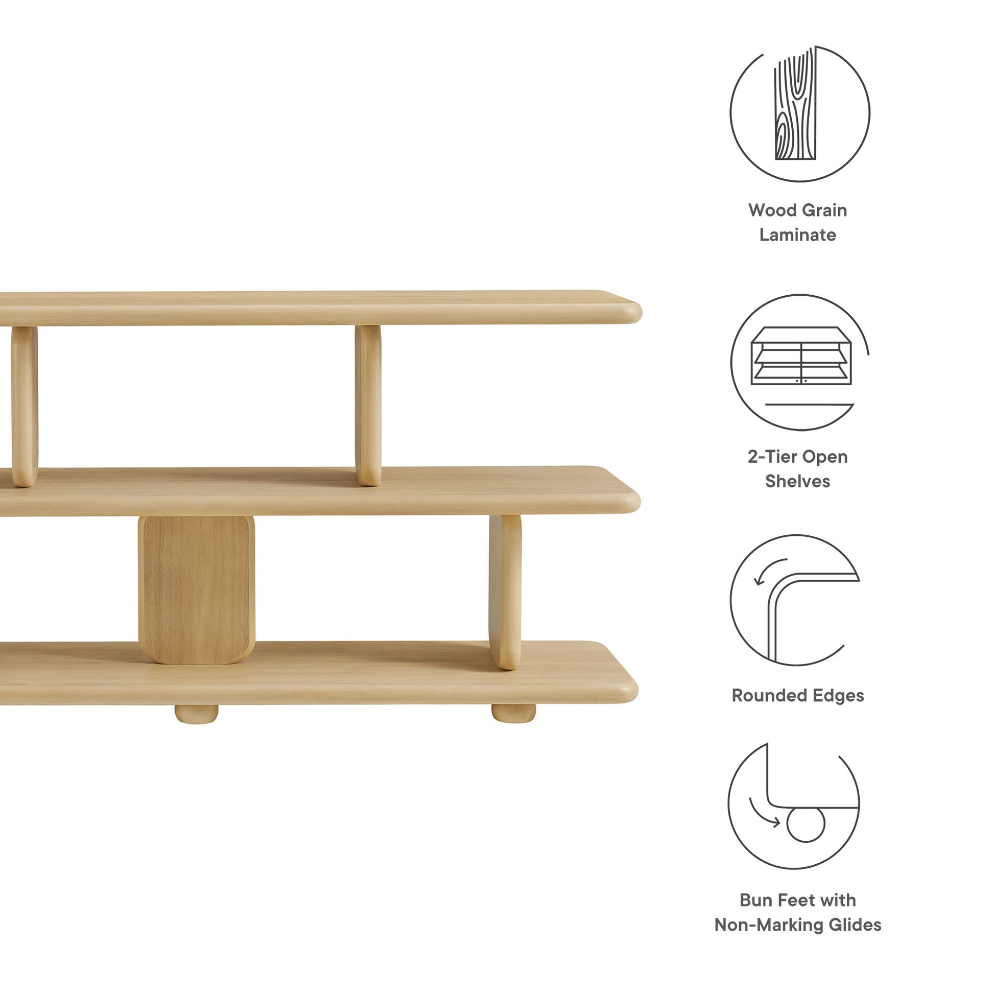 Lyle Sculptural 2-Tier Bookshelf by Modway - Best Buy Furniture
