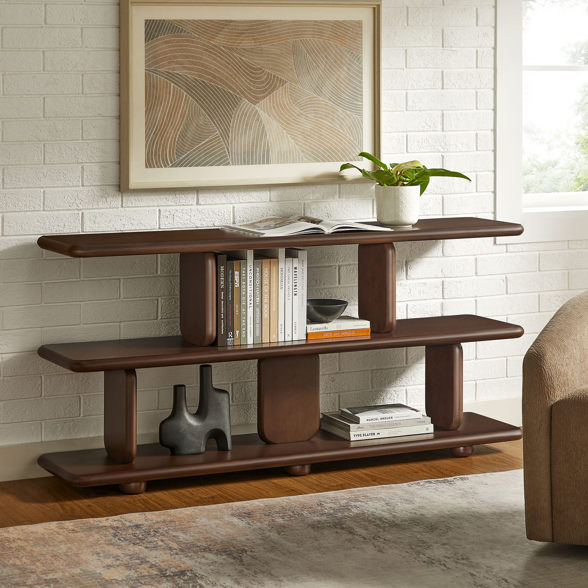 Lyle Sculptural 2-Tier Bookshelf by Modway - Best Buy Furniture