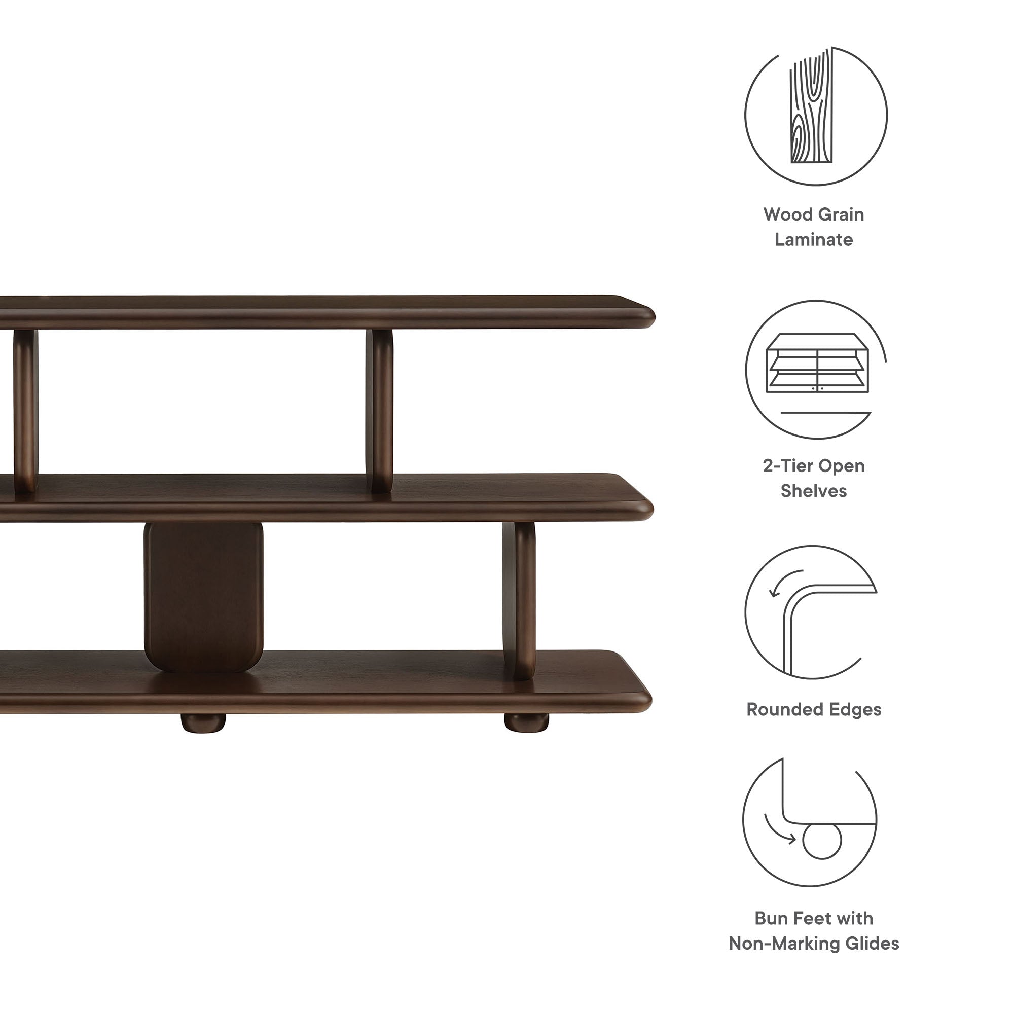Lyle Sculptural 2-Tier Bookshelf by Modway - Best Buy Furniture
