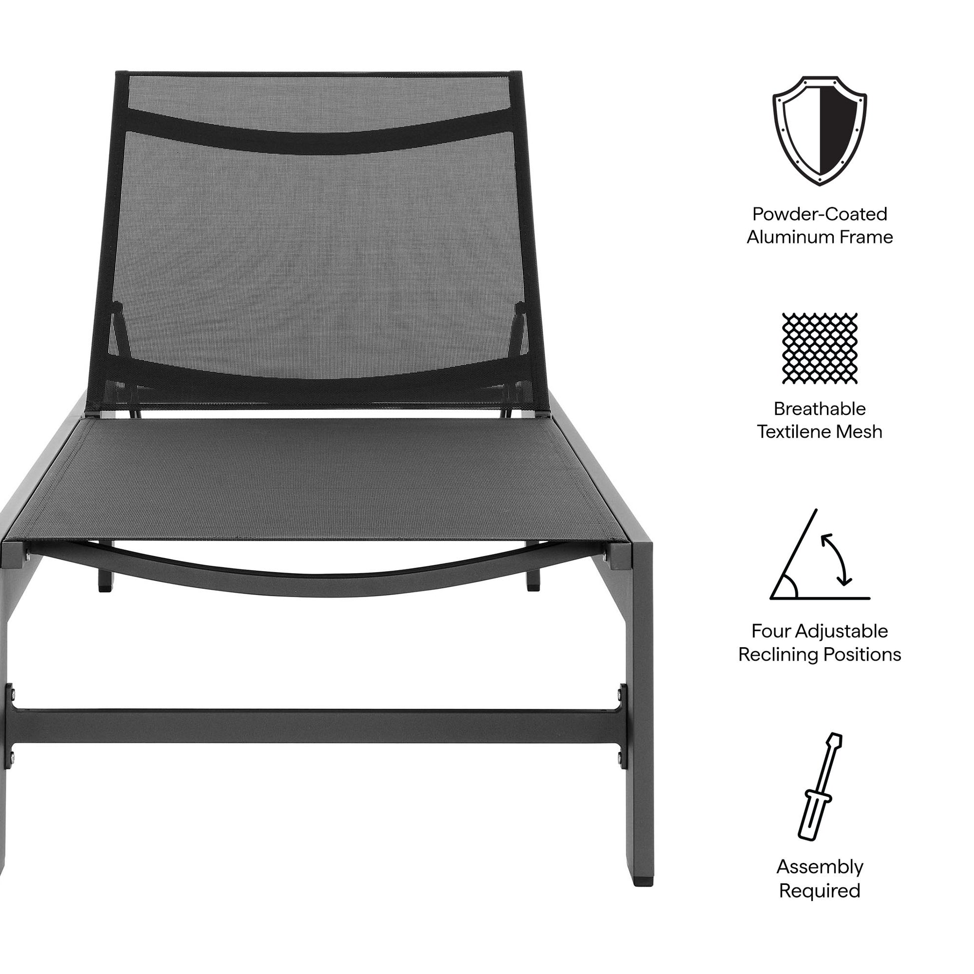 Tahoe Outdoor Patio Mesh and Aluminum Chaise Lounge by Modway - Best Buy Furniture