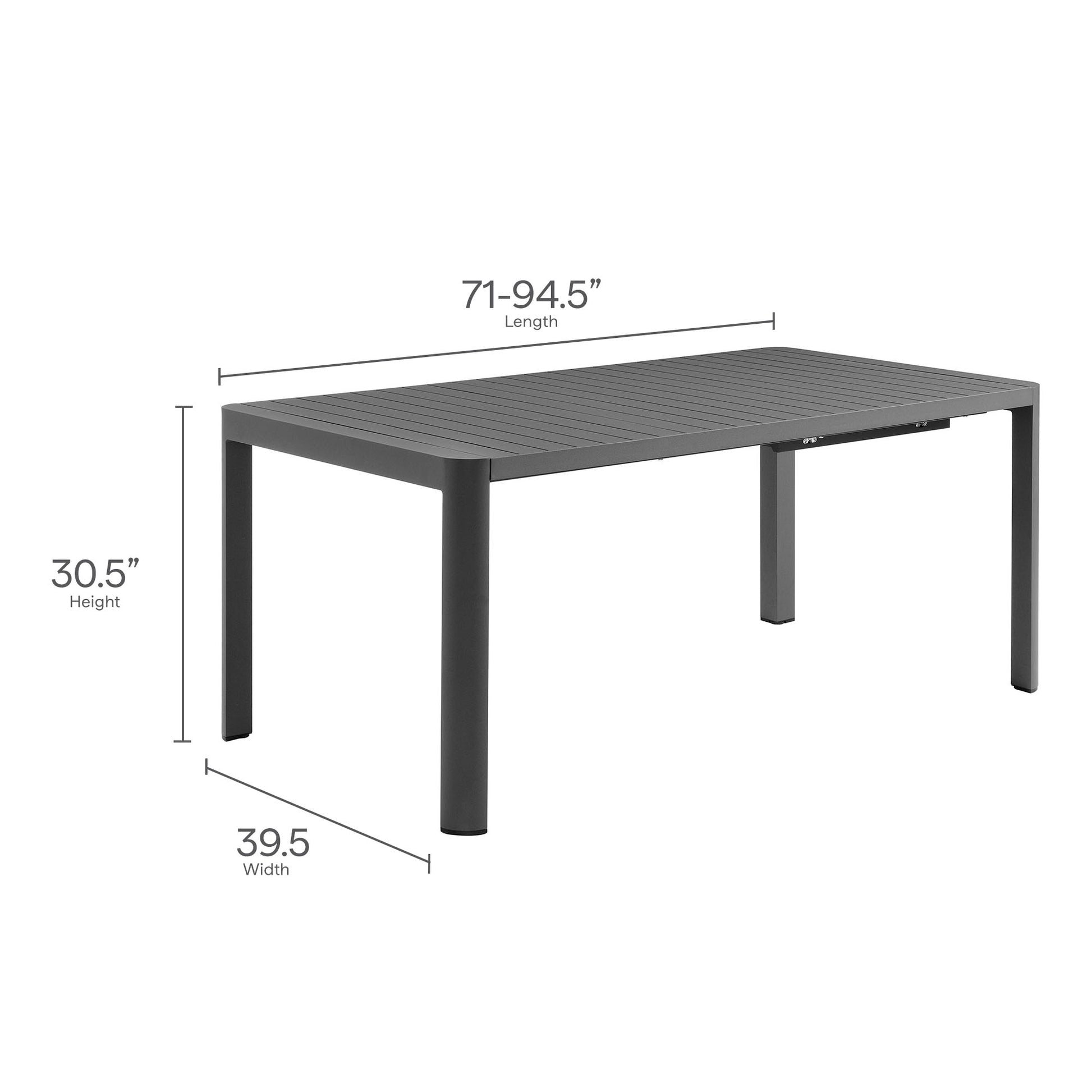 Tahoe Outdoor Patio Aluminum Extendable Dining Table by Modway - Best Buy Furniture
