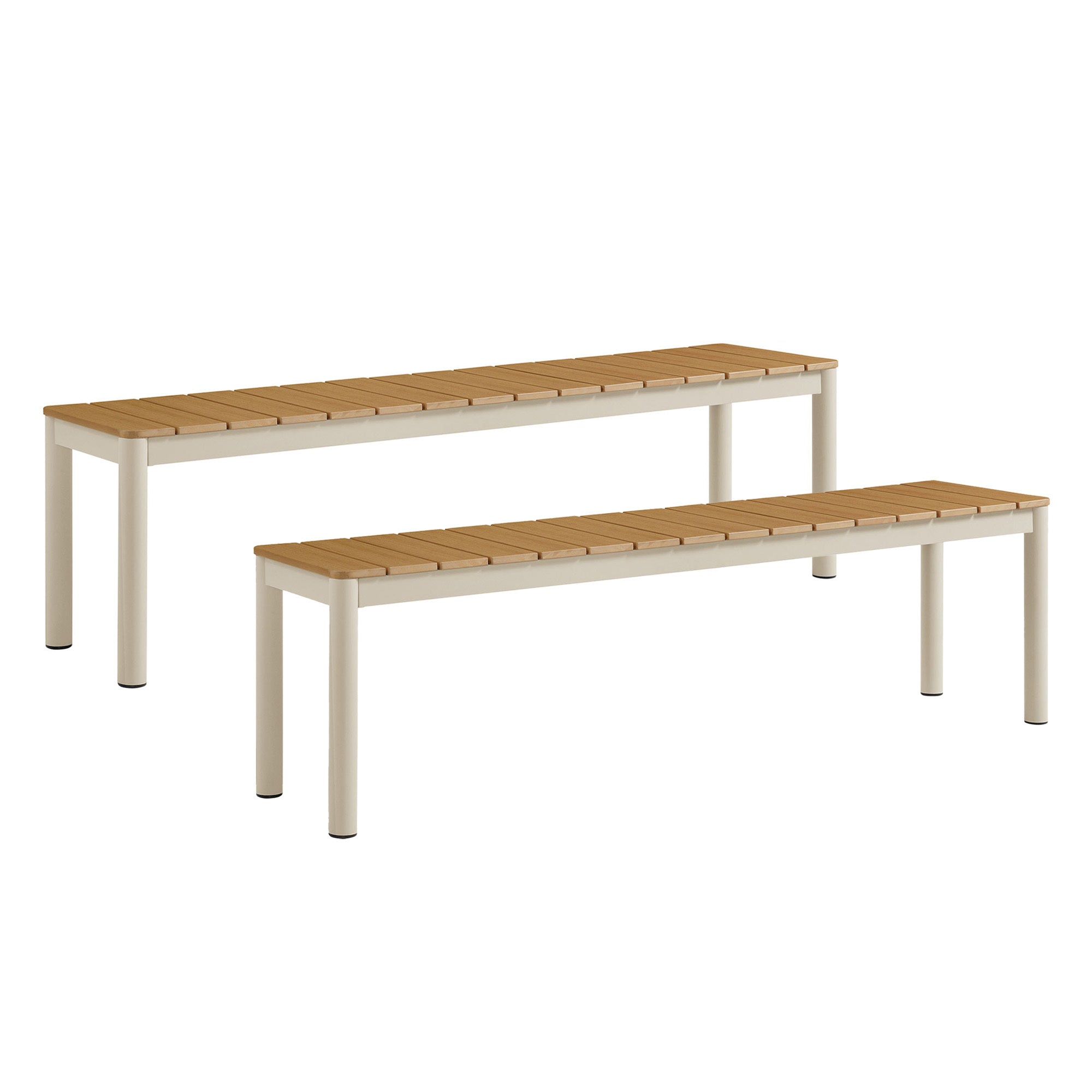 Finn Outdoor Patio Aluminum Bench with Faux Wood Top Set of 2 by Modway - Best Buy Furniture