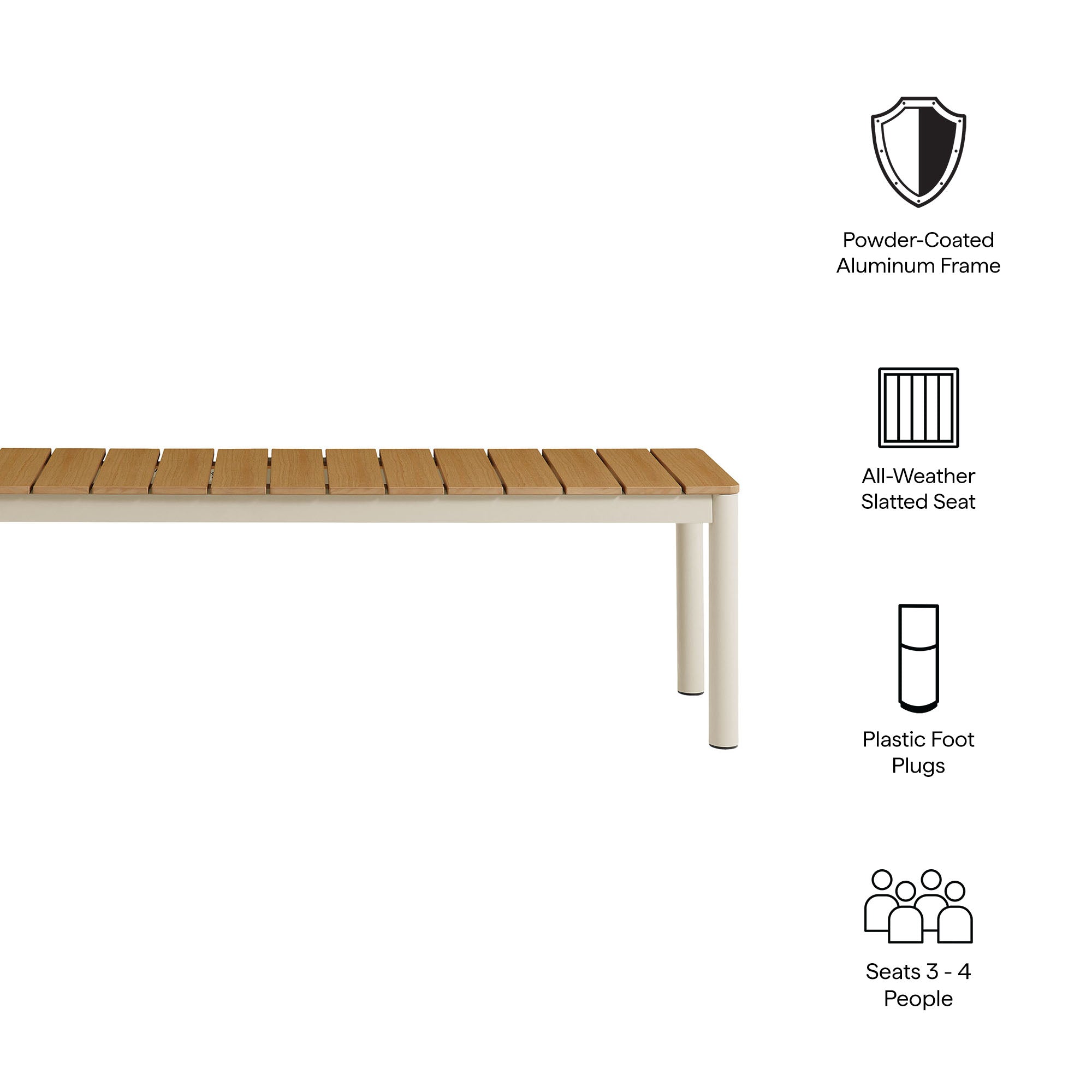 Finn Outdoor Patio Aluminum Bench with Faux Wood Top Set of 2 by Modway - Best Buy Furniture