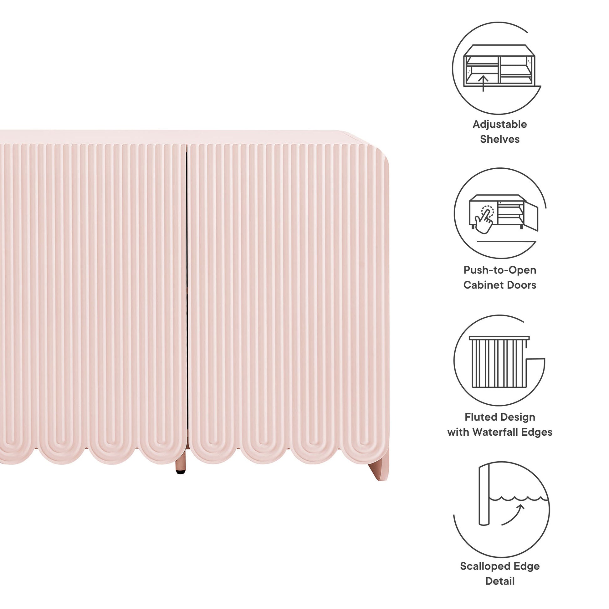 Dahlia Fluted and Scalloped Sideboard Storage Cabinet by Modway - Best Buy Furniture