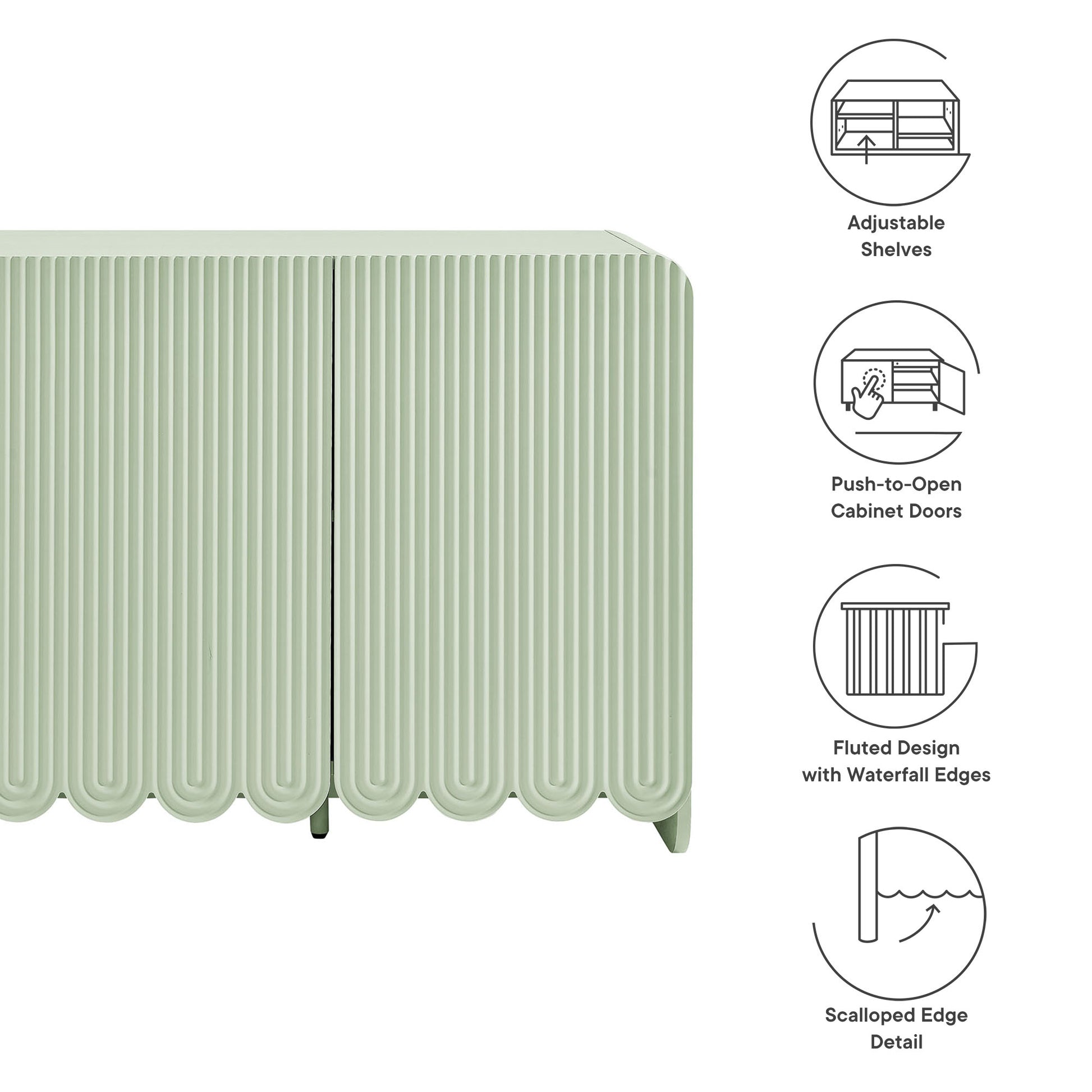Dahlia Fluted and Scalloped Sideboard Storage Cabinet by Modway - Best Buy Furniture