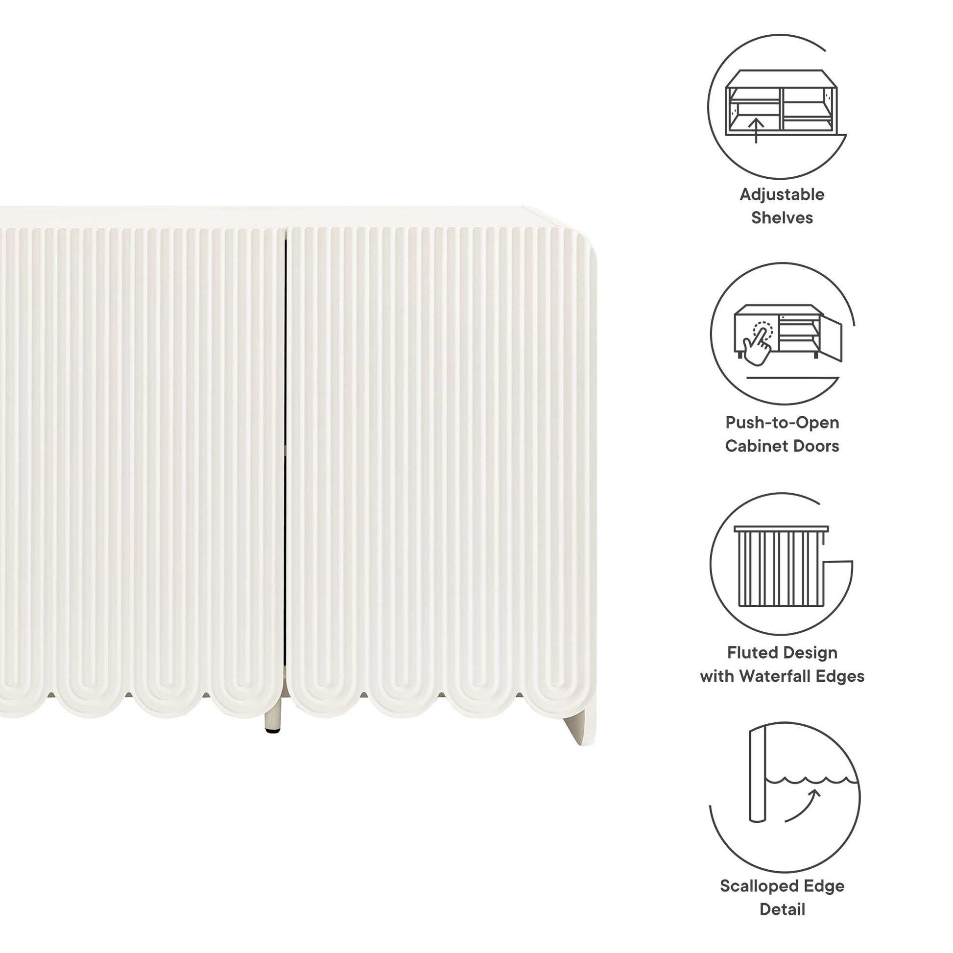Dahlia Fluted and Scalloped Sideboard Storage Cabinet by Modway - Best Buy Furniture