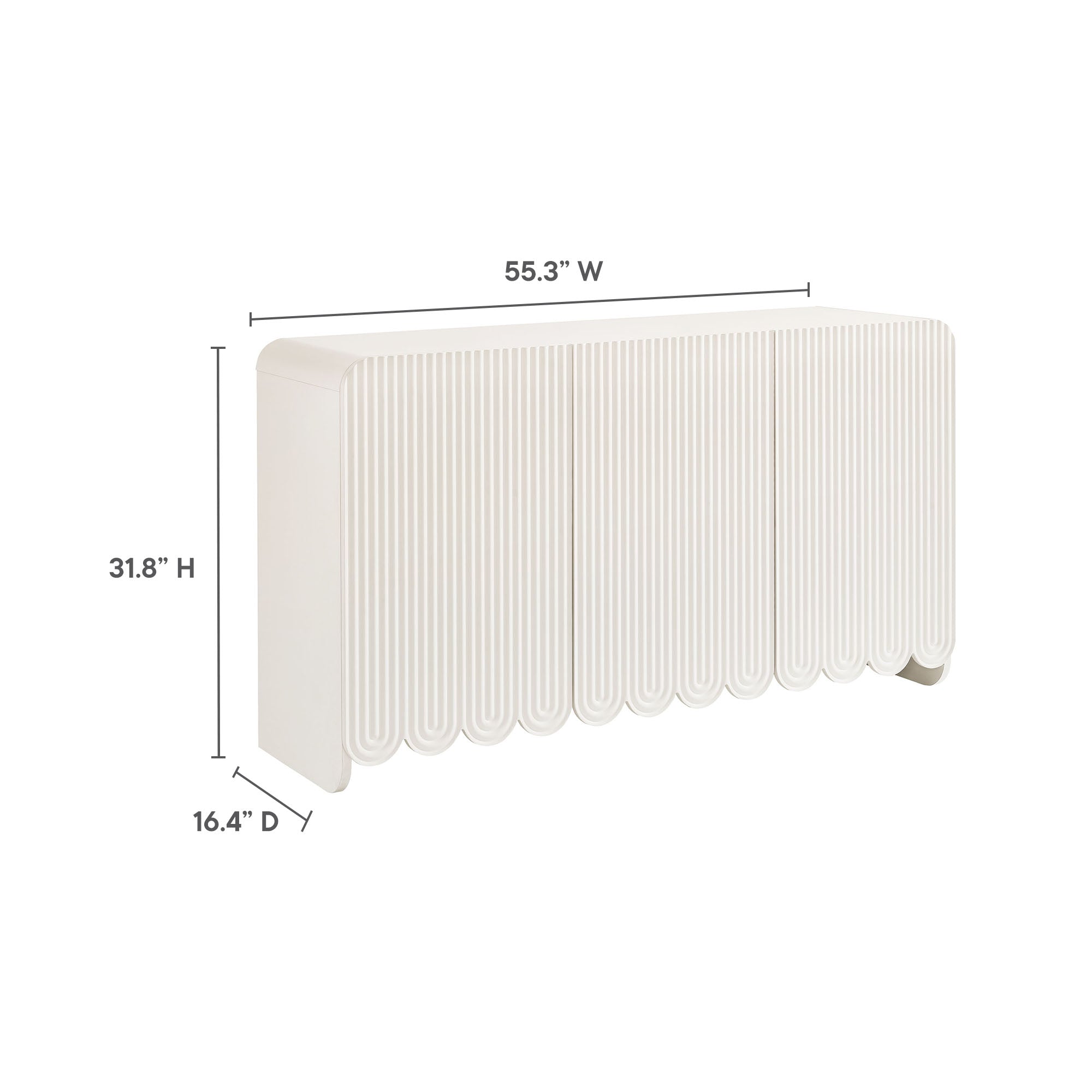 Dahlia Fluted and Scalloped Sideboard Storage Cabinet by Modway - Best Buy Furniture