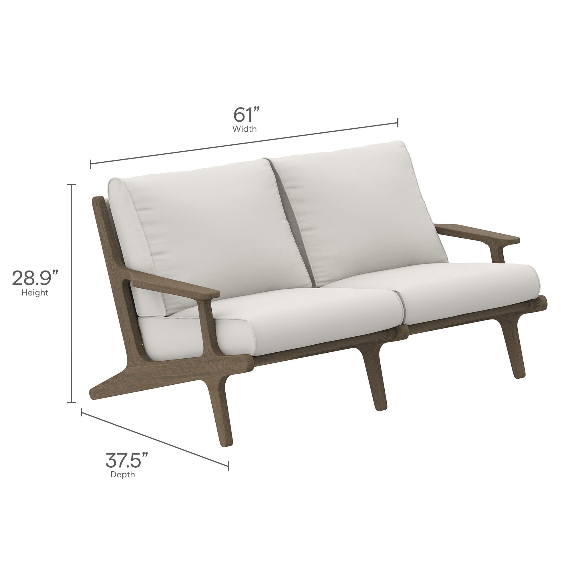 Saratoga Outdoor Patio Teak Wood Loveseat by Modway - Best Buy Furniture