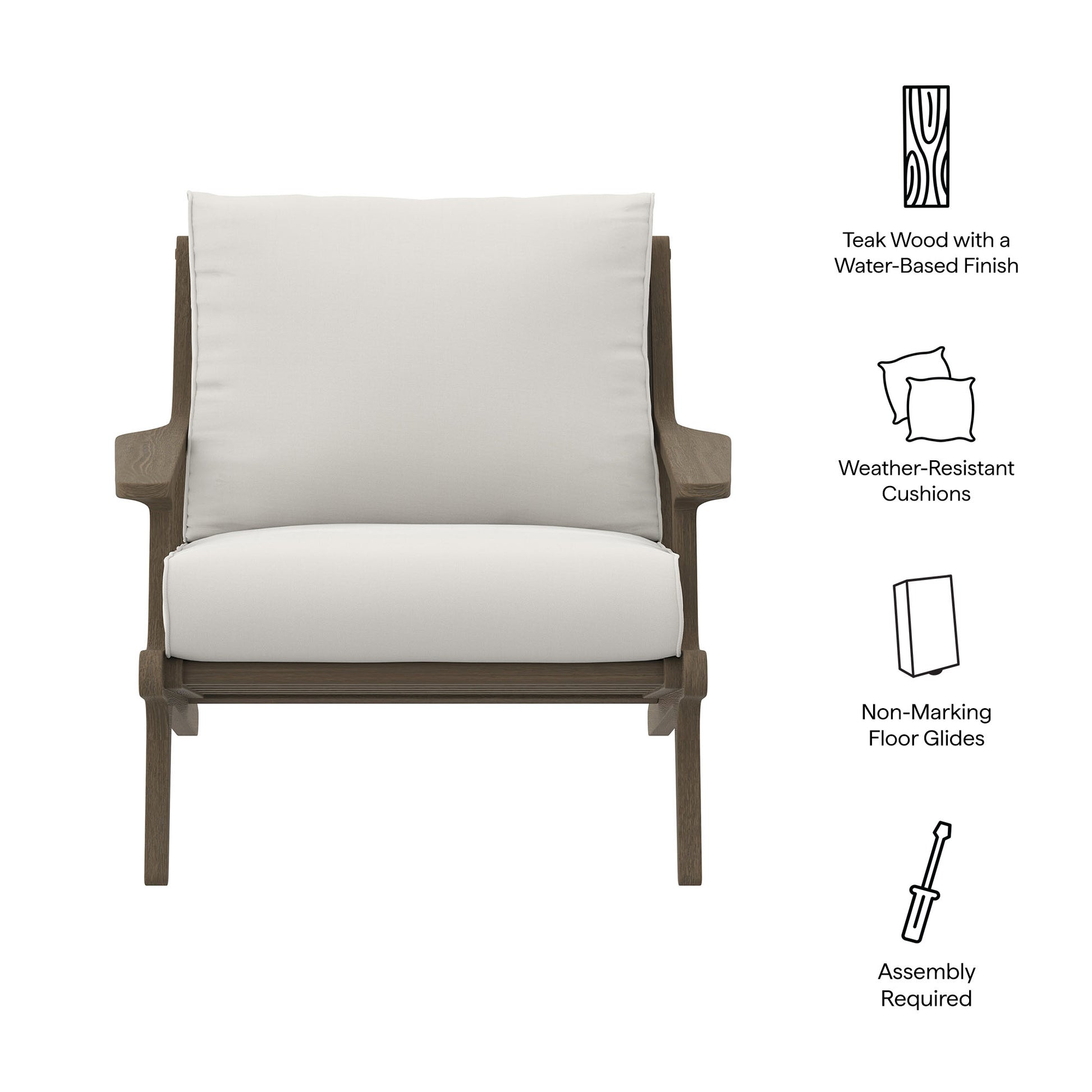 Saratoga Outdoor Patio Teak Wood Armchair by Modway - Best Buy Furniture