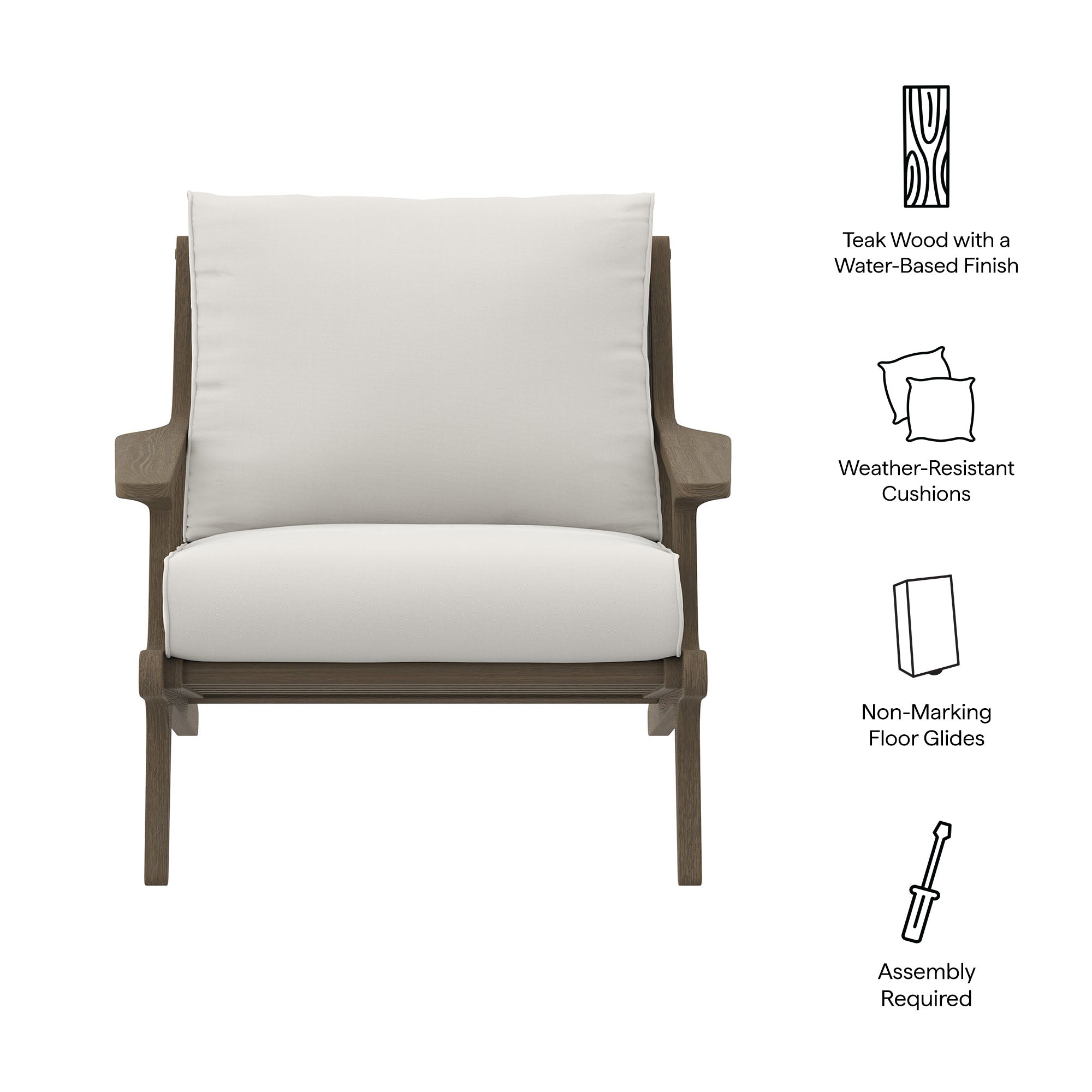 Saratoga Outdoor Patio Teak Wood Armchair by Modway - Best Buy Furniture