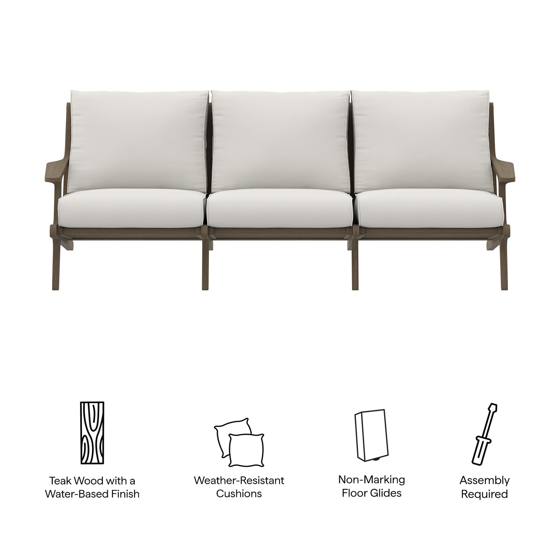Saratoga Outdoor Patio Teak Sofa by Modway - Best Buy Furniture