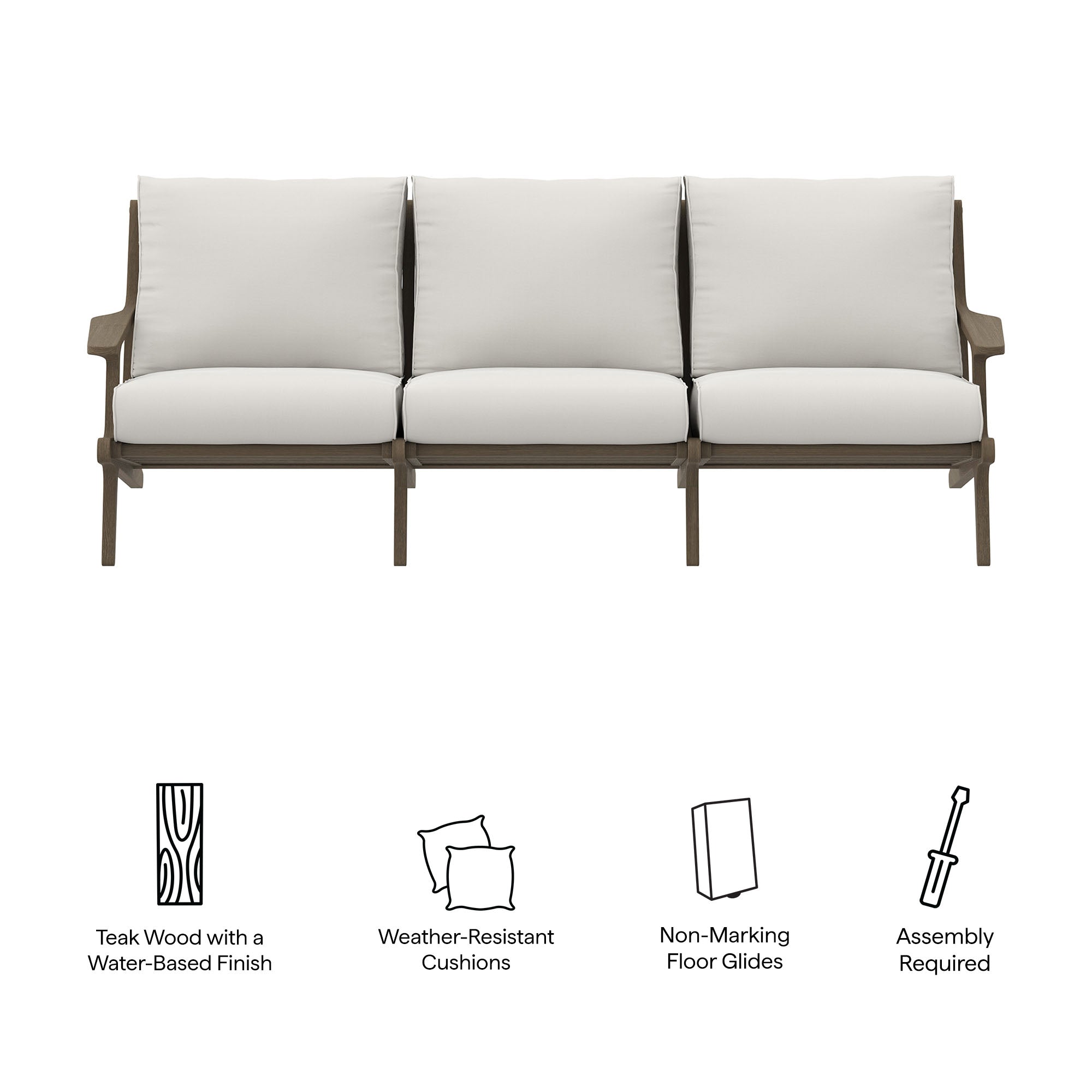 Saratoga Outdoor Patio Teak Sofa by Modway - Best Buy Furniture