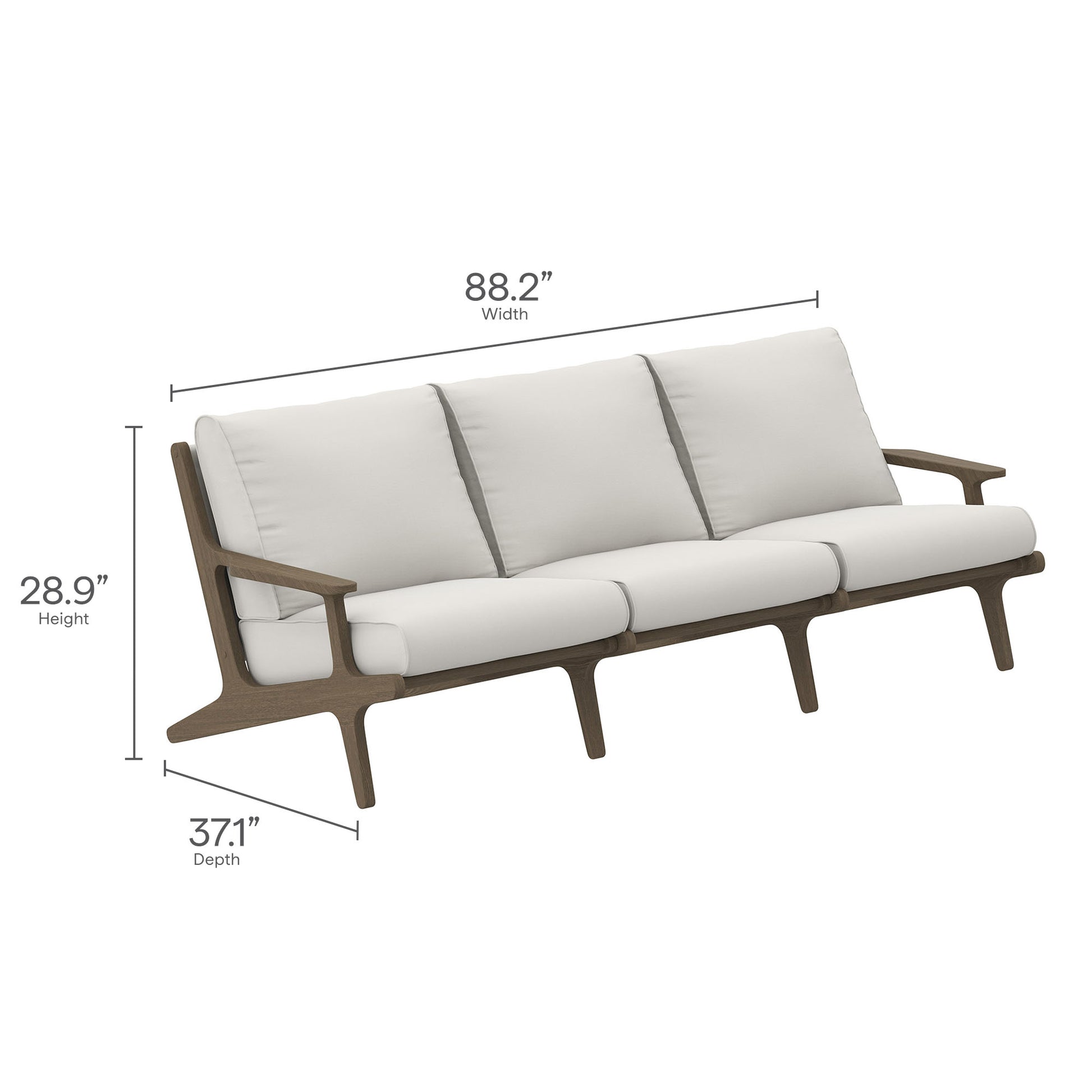 Saratoga Outdoor Patio Teak Sofa by Modway - Best Buy Furniture