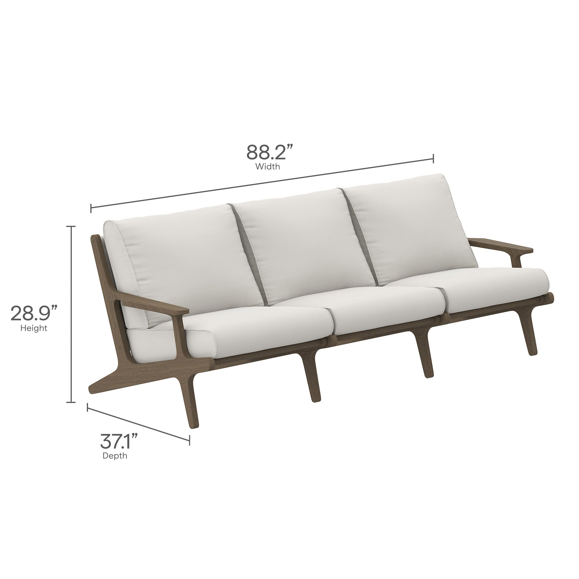 Saratoga Outdoor Patio Teak Sofa by Modway - Best Buy Furniture