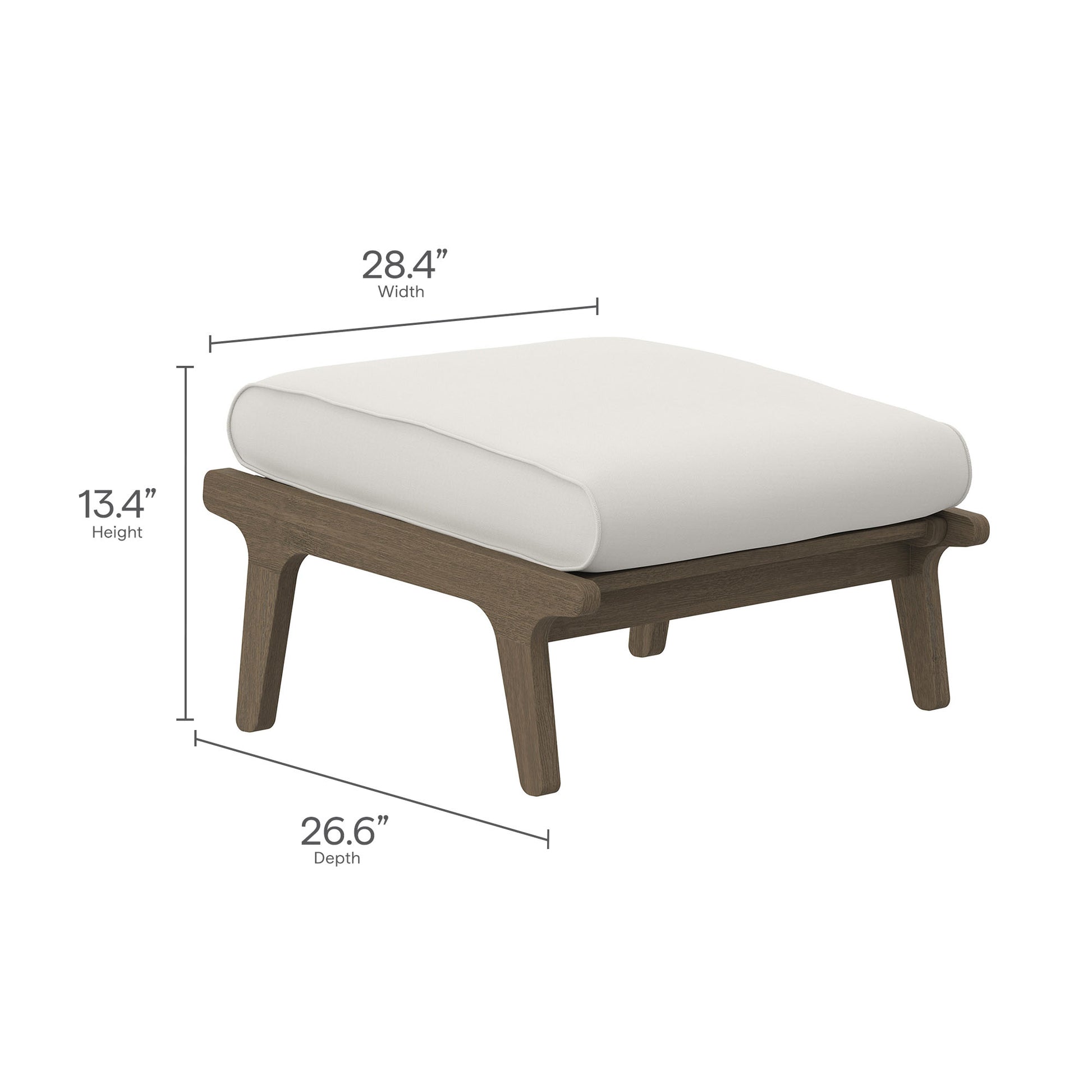 Saratoga Outdoor Patio Teak Ottoman by Modway - Best Buy Furniture