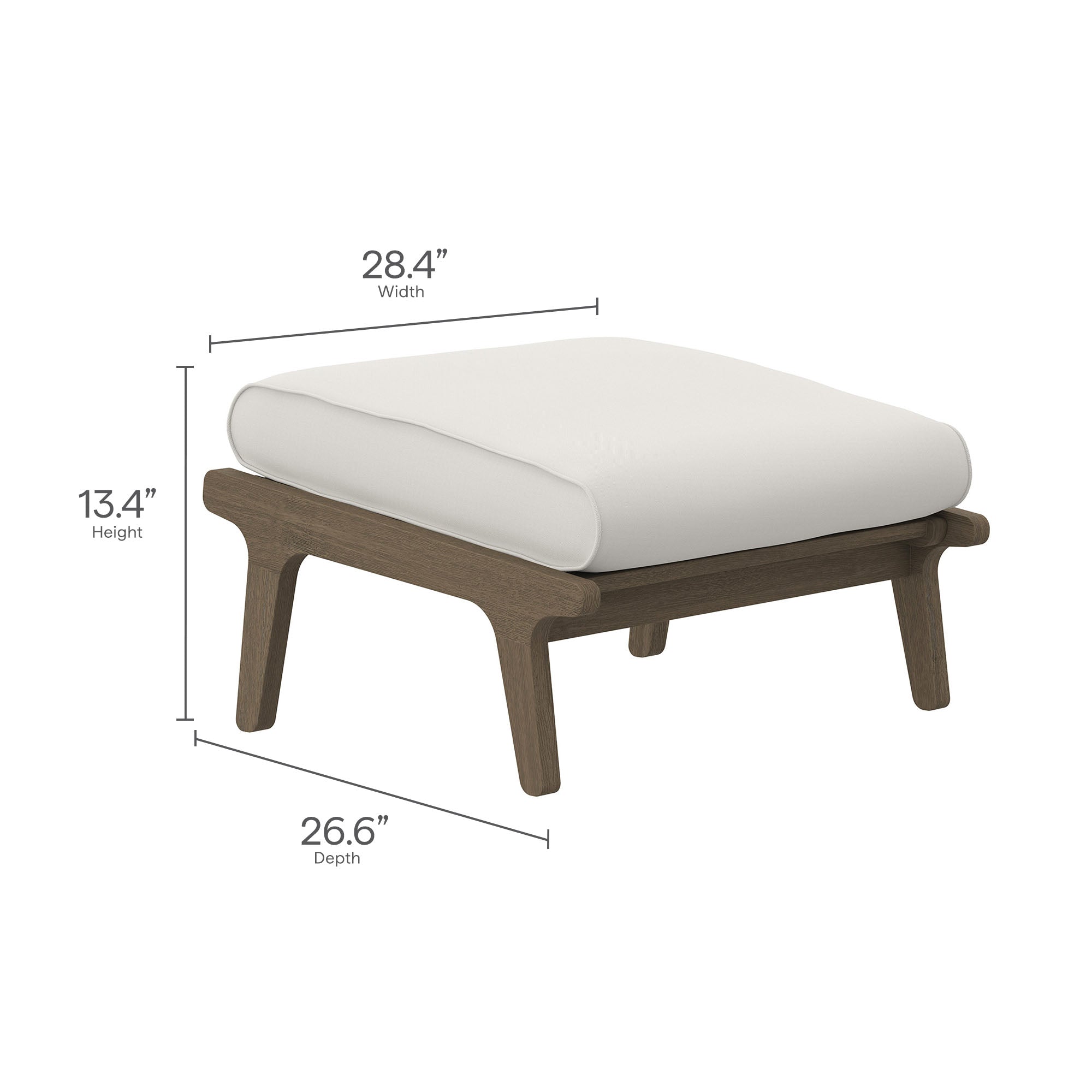 Saratoga Outdoor Patio Teak Ottoman by Modway - Best Buy Furniture