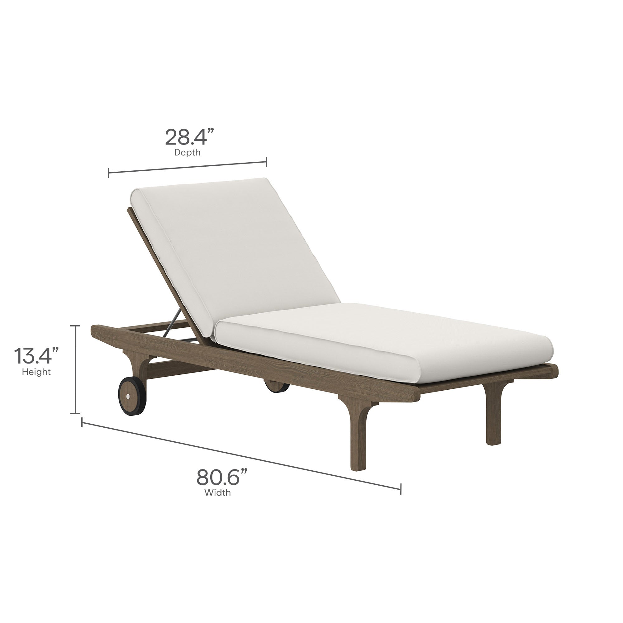 Saratoga Outdoor Patio Teak Chaise Lounge Chair by Modway - Best Buy Furniture