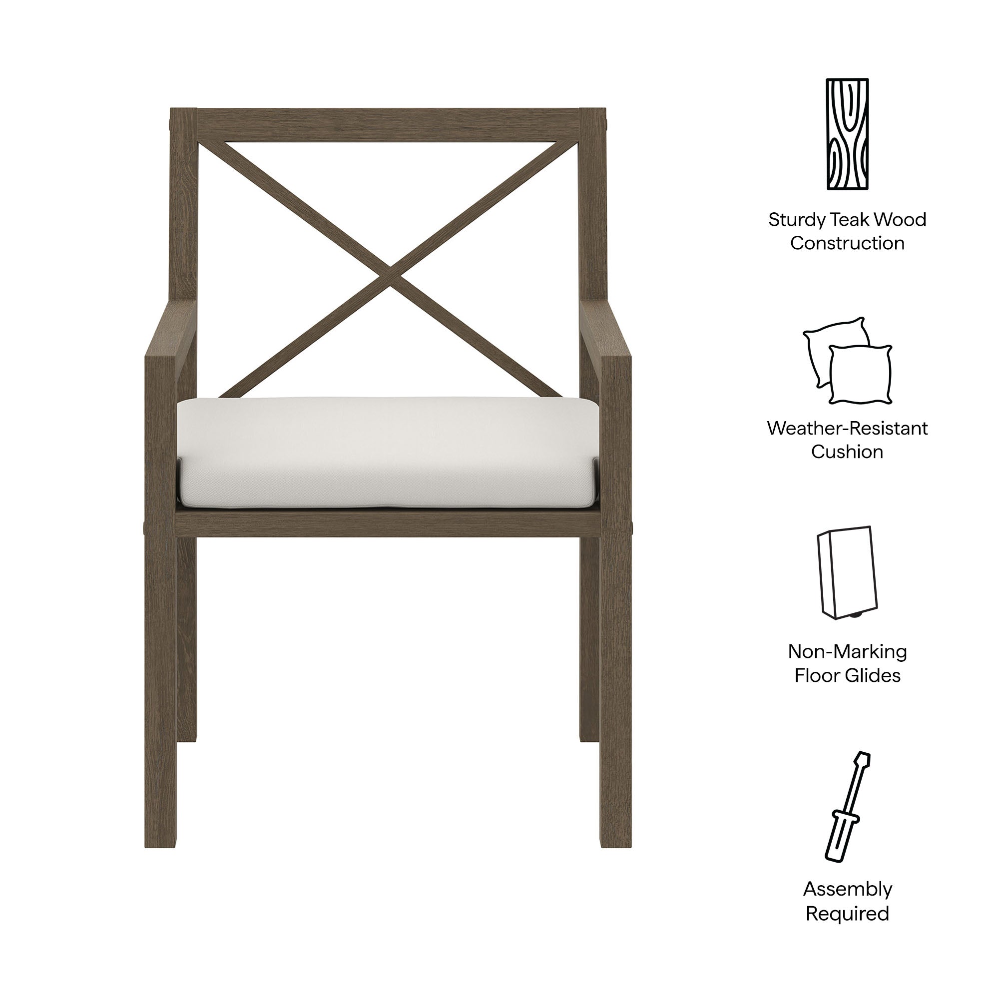 Northlake Outdoor Patio Teak Dining Armchair by Modway - Best Buy Furniture