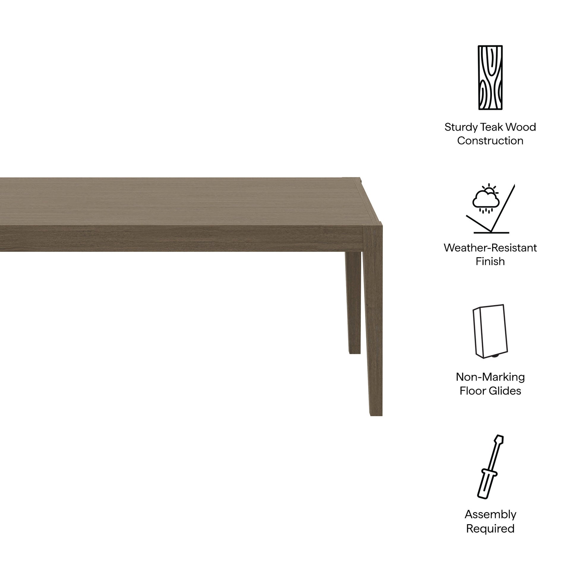 Northlake 83" Rectangular Outdoor Patio Teak Dining Table by Modway - Best Buy Furniture
