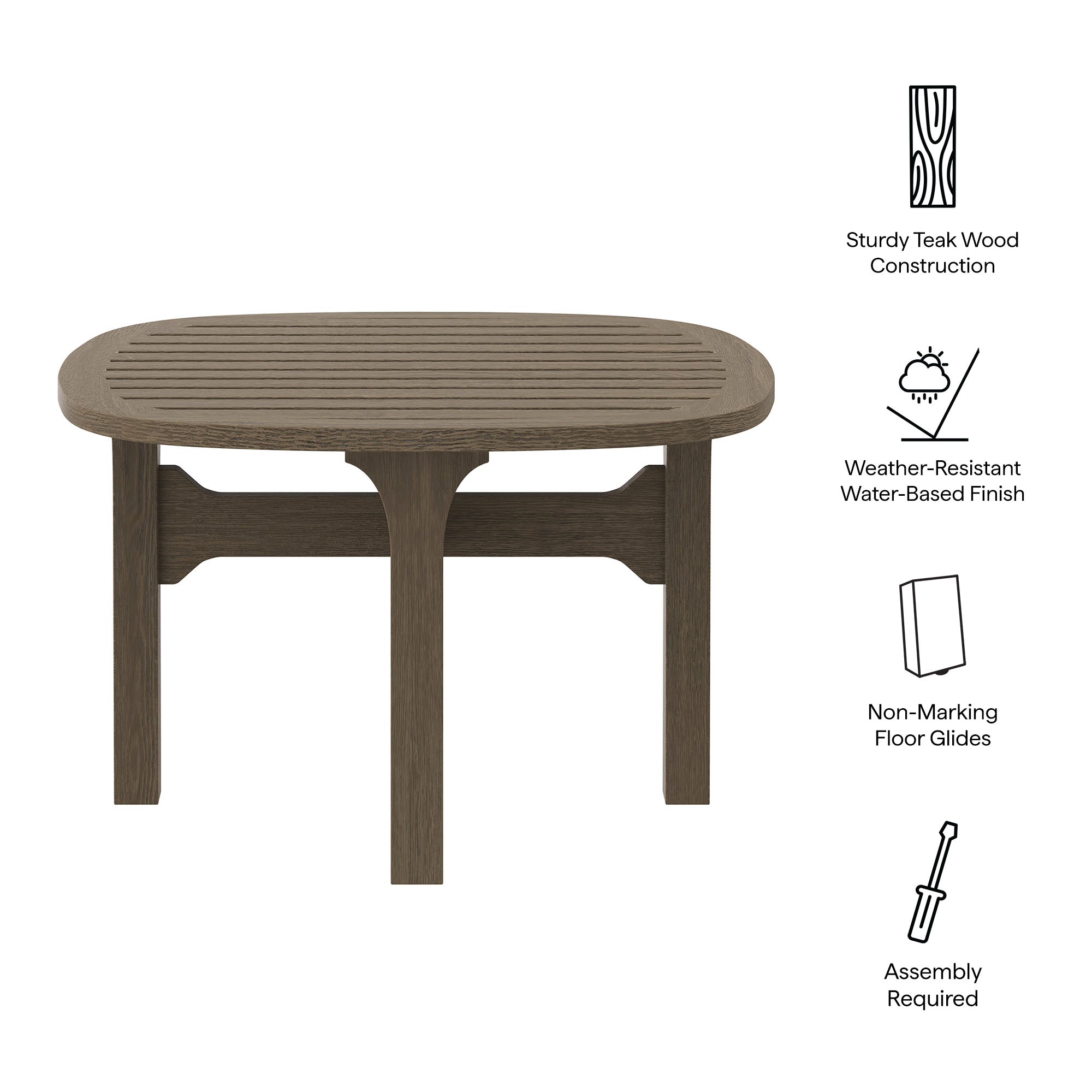 Saratoga Square Outdoor Patio Teak Wood Side Table by Modway - Best Buy Furniture