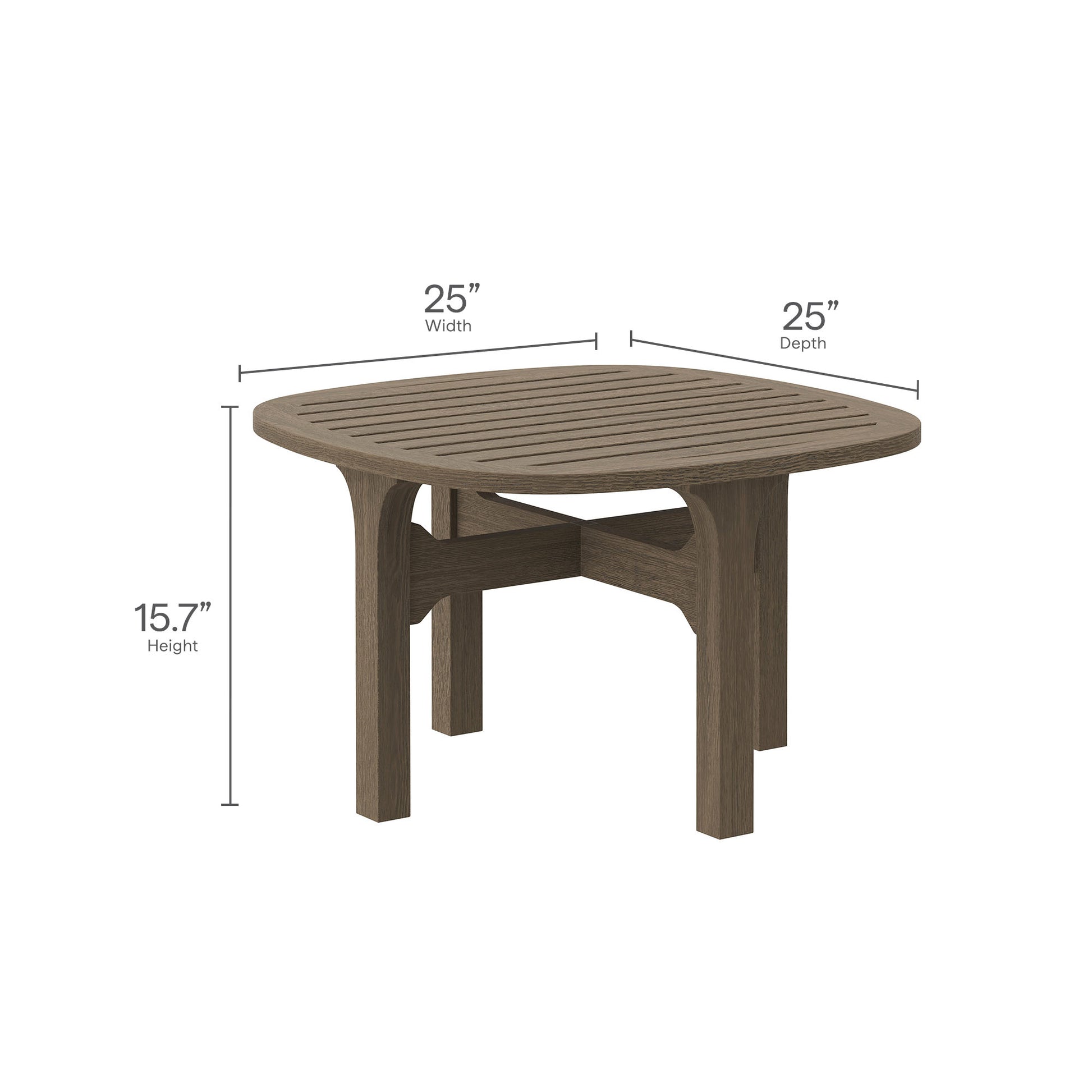 Saratoga Square Outdoor Patio Teak Wood Side Table by Modway - Best Buy Furniture