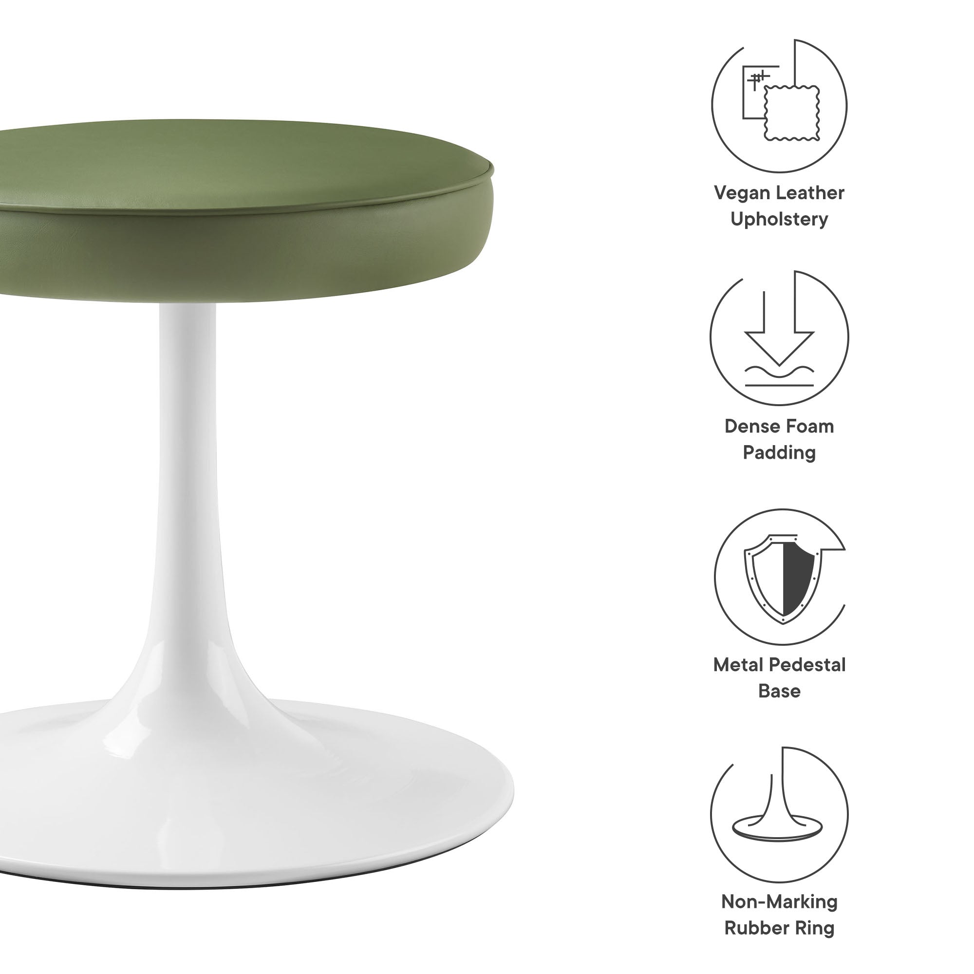 Lippa Vegan Leather Round Stool by Modway - Best Buy Furniture