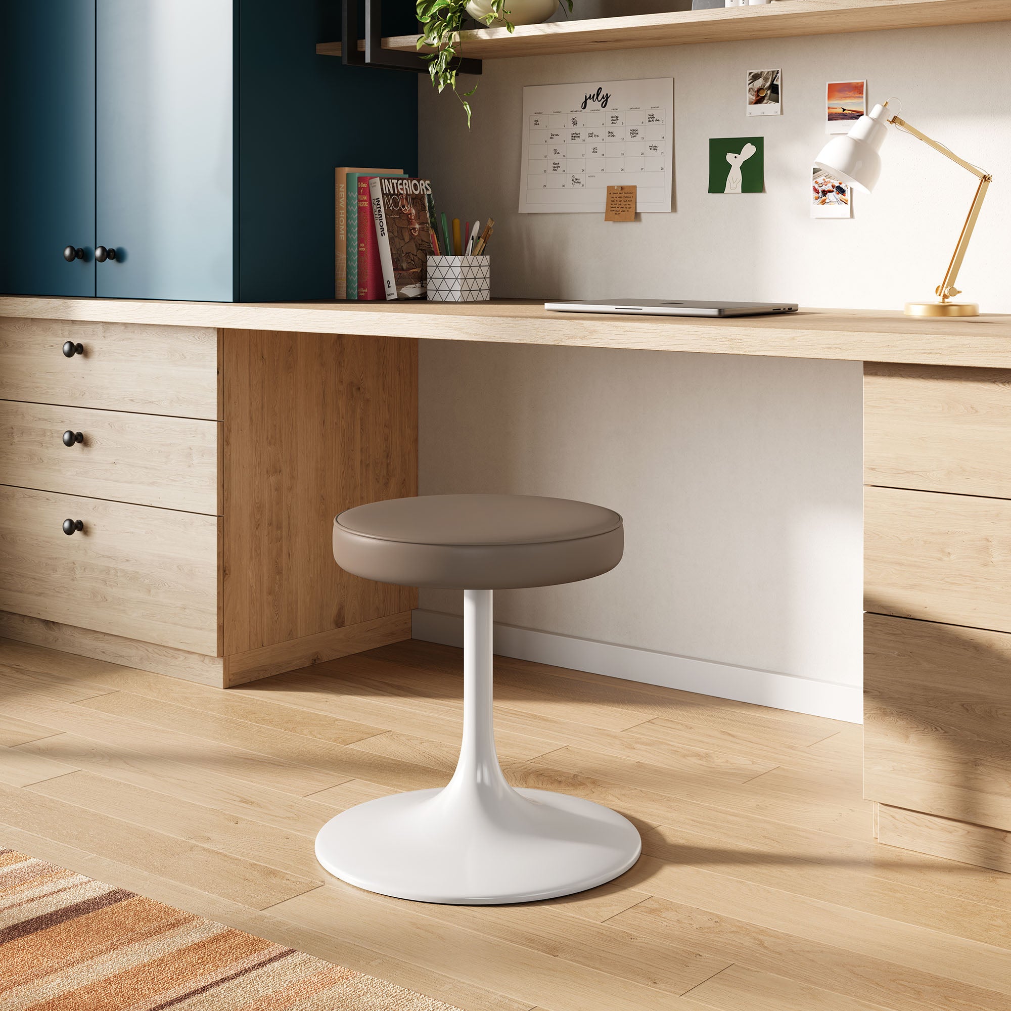 Lippa Vegan Leather Round Stool by Modway - Best Buy Furniture