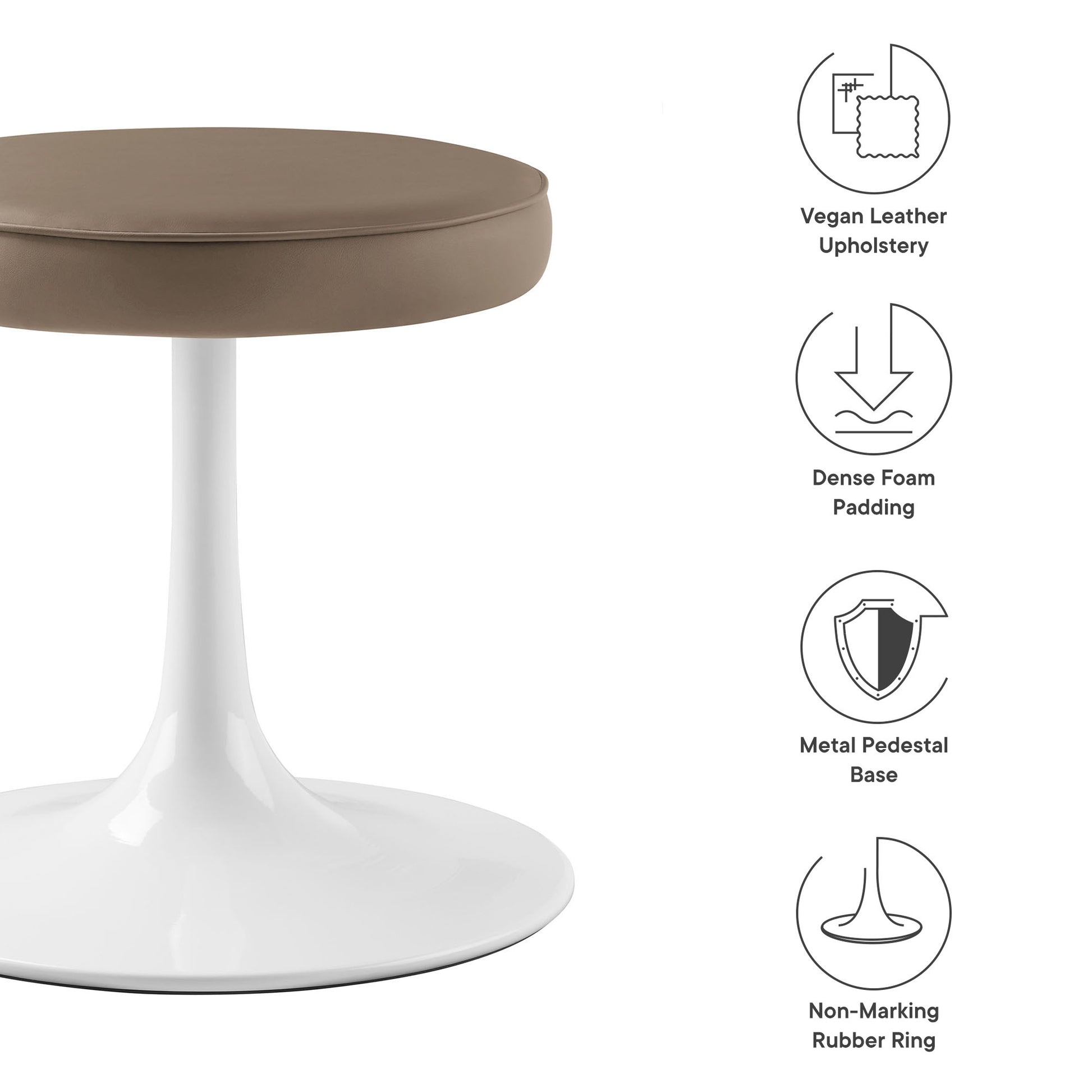 Lippa Vegan Leather Round Stool by Modway - Best Buy Furniture